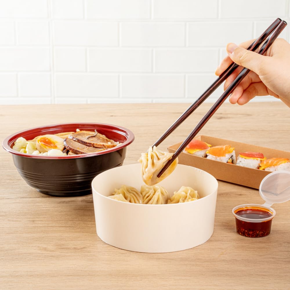Restaurantware Bambuddha 9 Inch To Go Chopsticks 10 Durable Bamboo Chopsticks - Twisted Design Dark Brown Bamboo Premium Chopsti