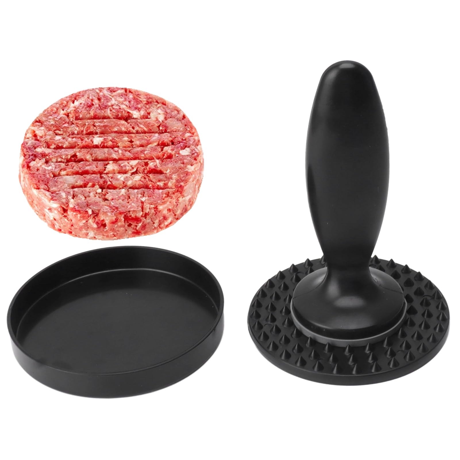 Meat Pounder Tenderizer, Stainless Steel Burger Press Patty Maker Meat Tenderizer Mallet Marinating Prep Tool