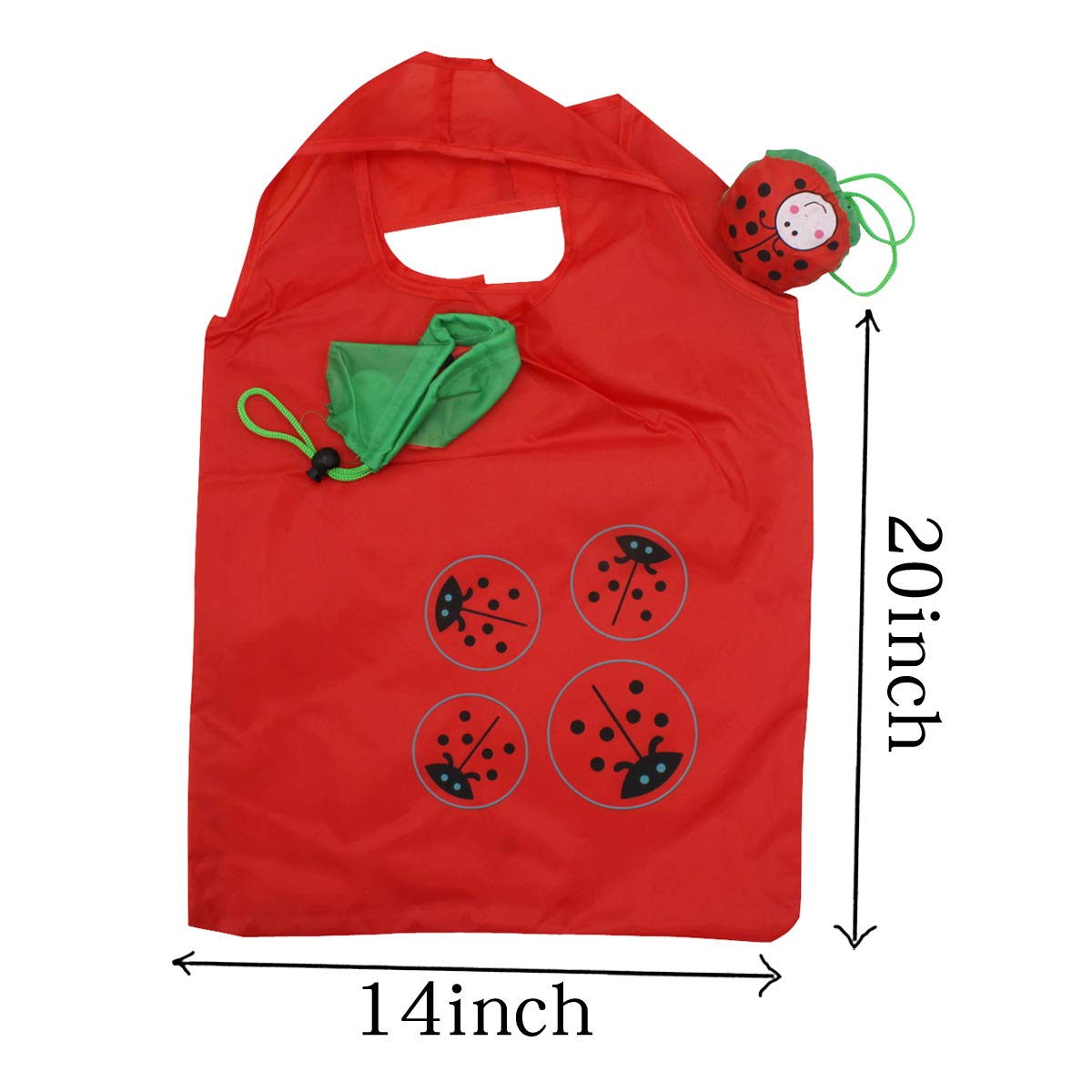 Yuyikes 10Pcs Folding Shopping Bags Reusable Shopping Tote Bags Compact Eco Periodic Duty Recycling Use Shopping Bags (Animals)