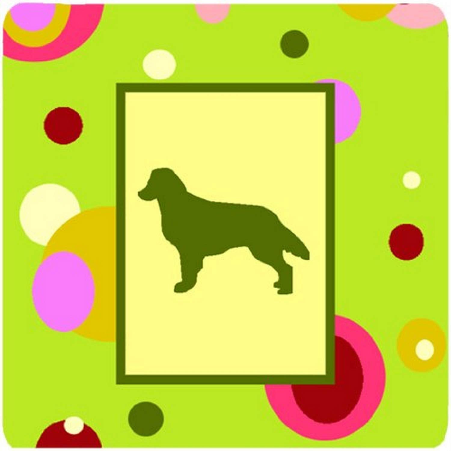 Carolines Treasures Flat Coated Retriever Foam Coasters (Set of 4), 3.5 H x 3.5 W, Multicolor