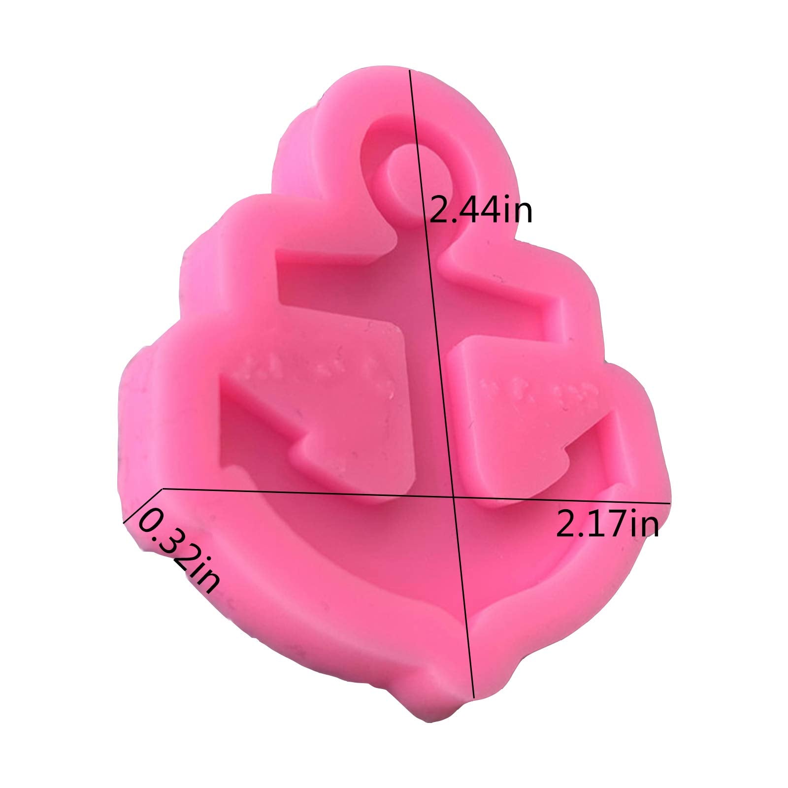 Anchor Shaped Silicone Molds Keychain With Hole Pendant Clay Mold For Diy Cake Topper Decoration Or Homemade Chocolate Gummy Can