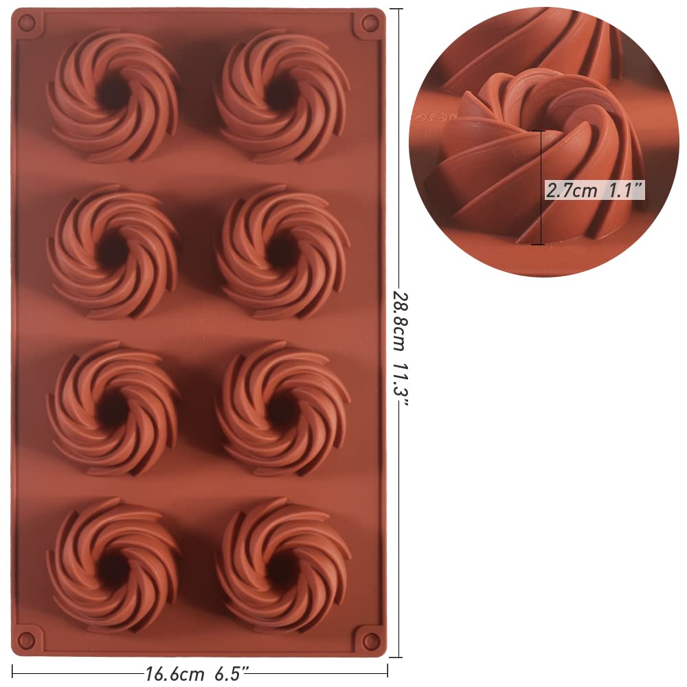 Ionegg Silicone Vortex Mold For Making Chocolate, Candy, Pudding, Cookies, Pack Of 3
