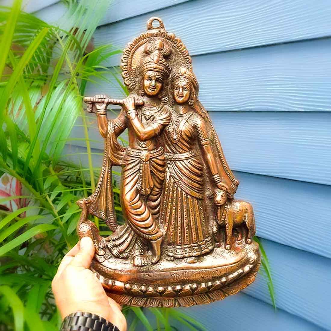 Apka Mart The Online Shop Radha Krishna Idol Wall Hanging Art | Wedding Gift for Couples - for Home, Living Room, Office, Puja,