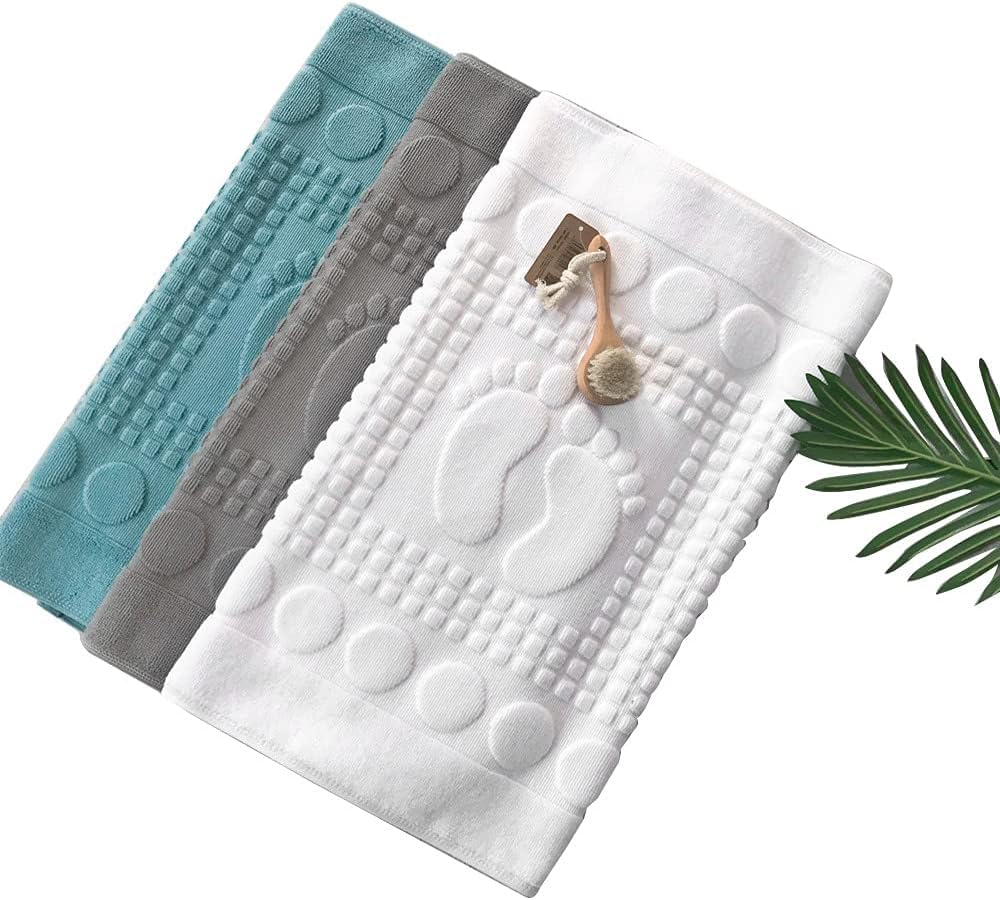 Bath Mats [Not A Bathroom Rug] Cotton Banded Machine Washable Shower Bathroom Floor Towel Terry Towelling Tub Shower Bathroom Ma