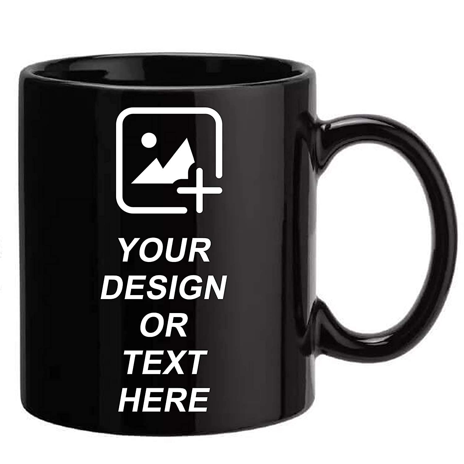 Clapcart Customized/Personalized Photo On Coffee Mug/Cup For Gift - Black Ceramic Mug (Black), 325 Ml