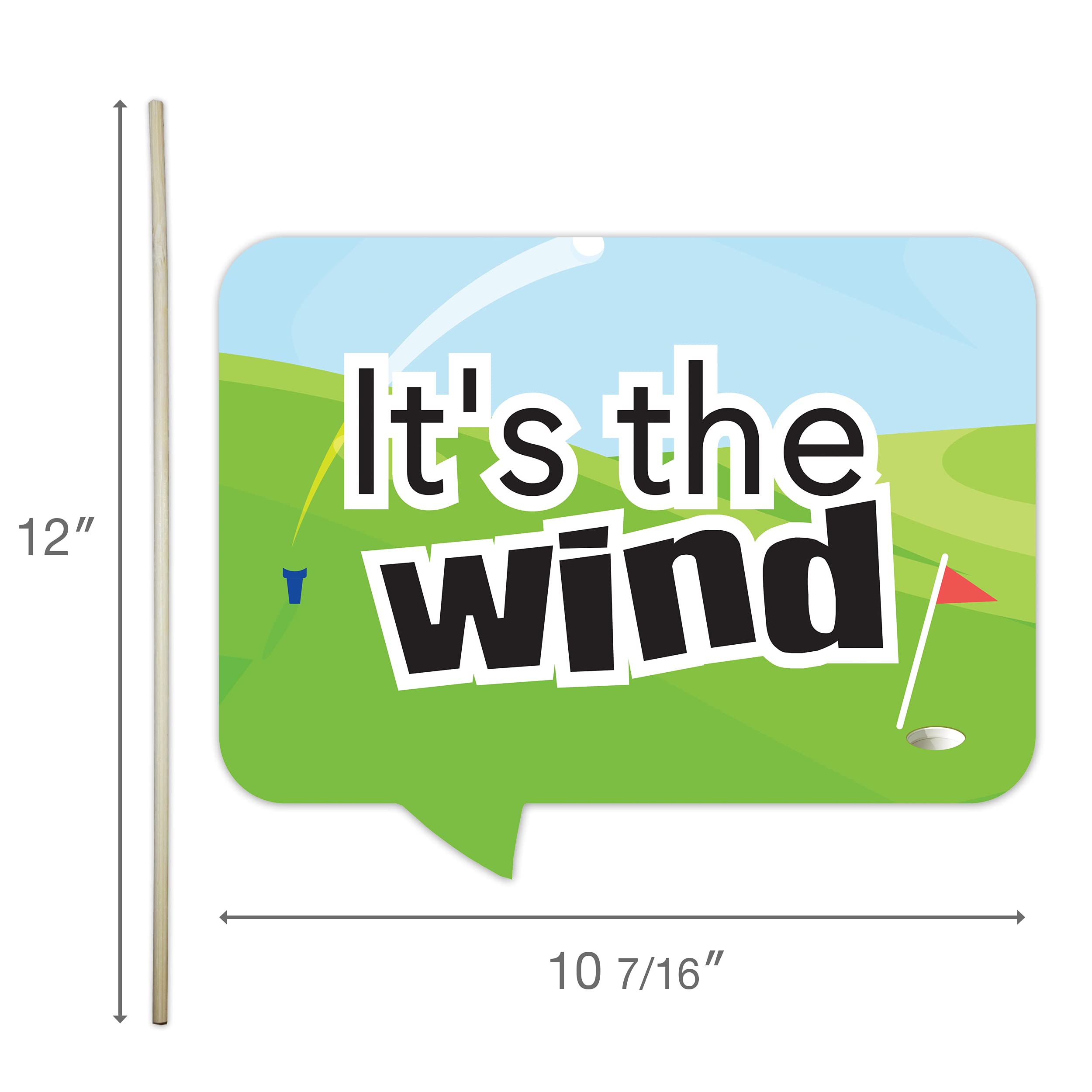 Golf Themed Photo Booth Props - Golf Party Decorations - Funny Photography Supplies - Selfie Props With Sticks - 10Pcs