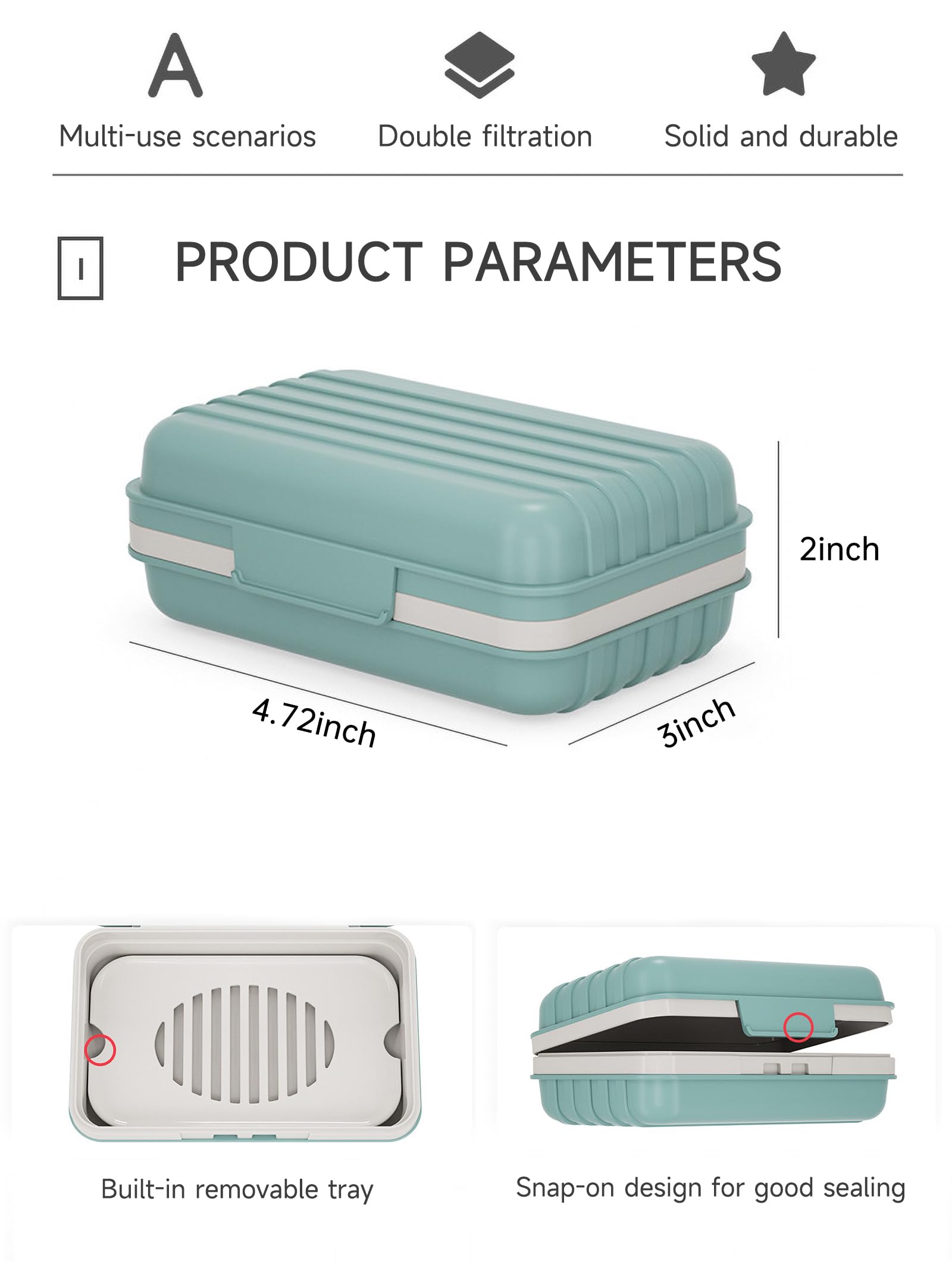 Doter Travel Soap Container  Soap Bar Holder with Lid  Portable Travel Soap Case  Leakproof Soap Dish Travel  Suitable for Travel  Camping  Outdoor  Gym  Bathroom Soap Box