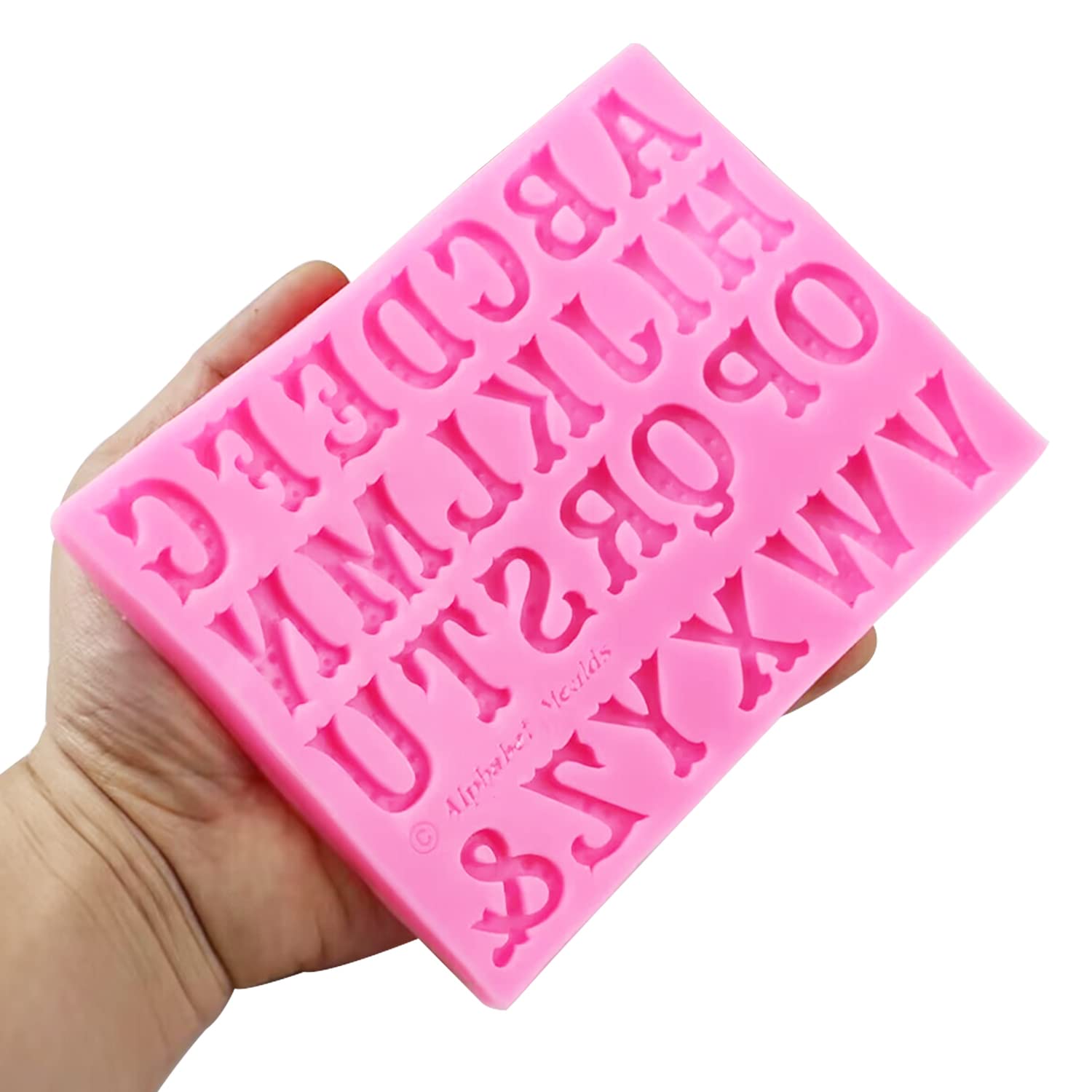 Silicone Fondant Molds, Aimeiki 3 Pack 3D Silicone Number 0-9 Alphabet A-Z Embossed Fondant Chocolate Baking Molds For Decoratin