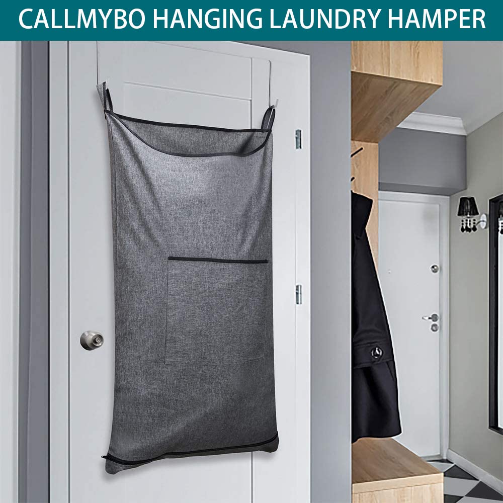 Kingsuslay Xl Hanging Hamper, Over The Door Hamper With Free Hanging Hooks, Space Saving Hanging Laundry Hamper,36X22 Inch Over