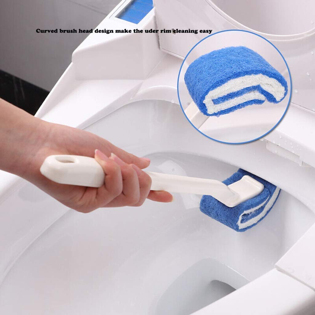 Toilet Brush Bowl Brush Bathroom Brush Under Rim Toilet Brush Scracth-Free Curved Good Grip Easy To Use Deep Cleaning No Scratch