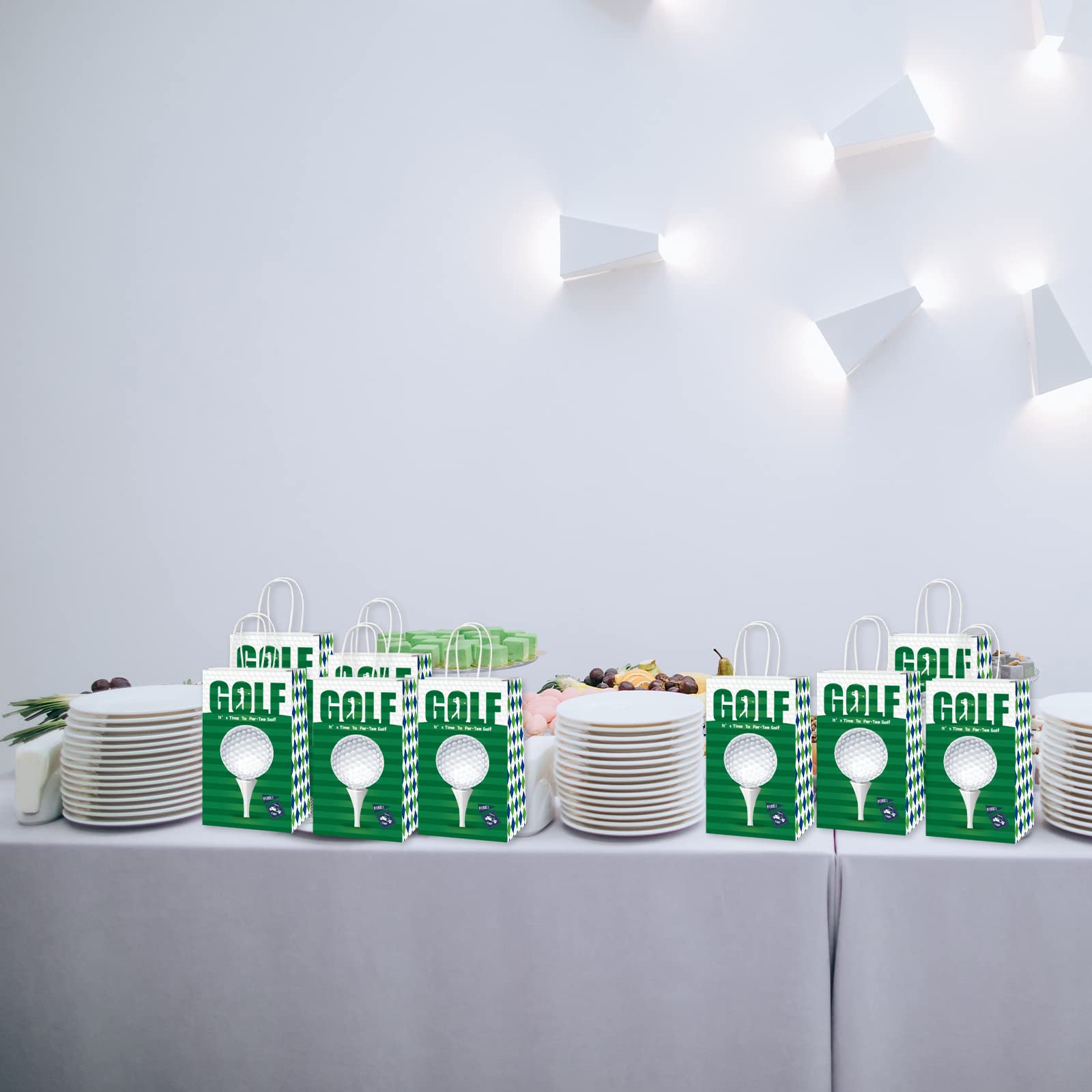 gisgfim 12 Pcs Golf Party Supplies Bags Golf Birthday Party Goody Golf Paper Bags Party Decorations Golf Theme Baby Shower Birthday Party Gifts