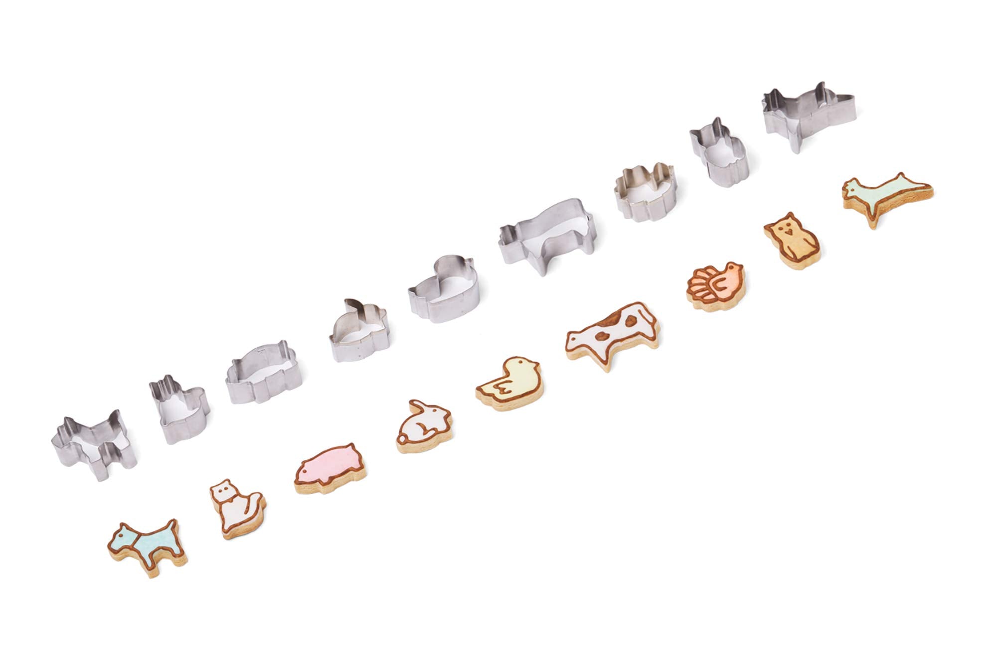 Fox Run Mini Animal Cookie Cutters, 0.75 X 1.5 X 1 Inches, Metallic