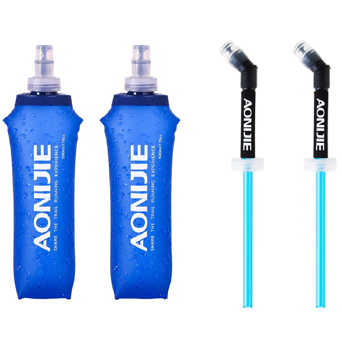 Azarxis Soft Flask Collapsible Water Bottle Running Soft Gel Flask Reservoir Handheld Folding Tpu 250 500Ml For Hydration Pack H