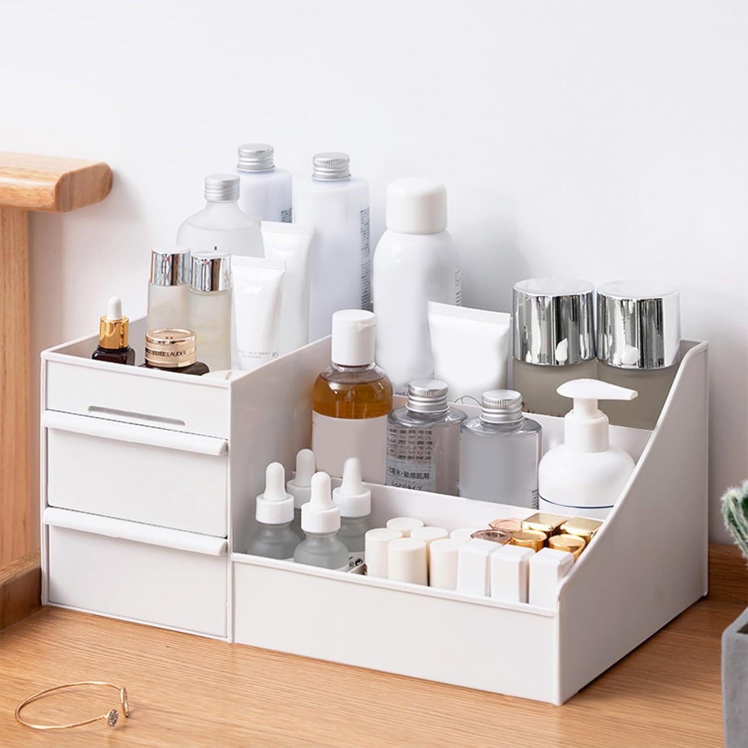 Vazx Cosmetic Organizer Box Drawers Storage Plastic Stationary Box | Make Up Organiser For Women