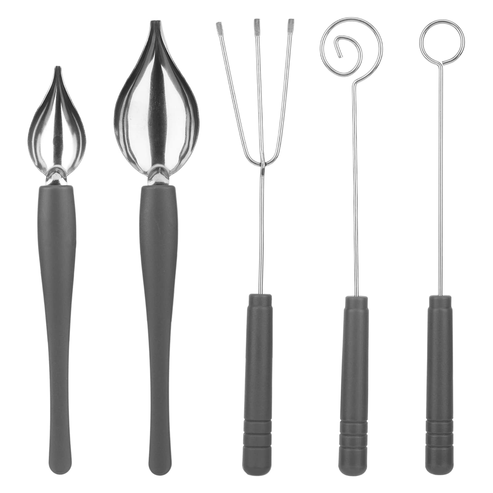 2 Pcs Drawing Decorating Spoon Set,3 Pcs Candy Dipping Tools Chocolate Dipping Fork Spoons Set Stainless Steel Chief Art Pencil