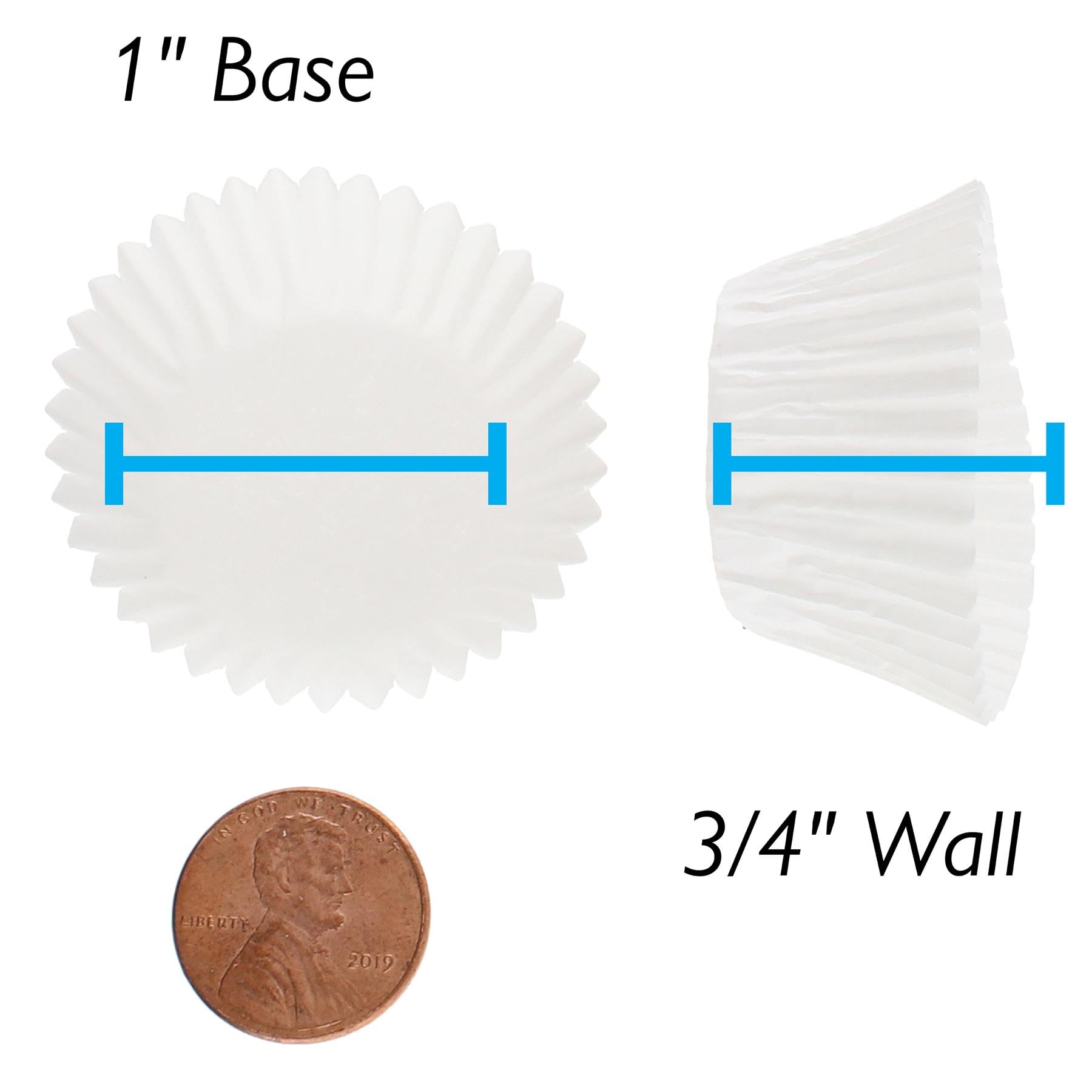 Cybrtrayd 1000 Count No4 Glassine Paper Candy Cups, White