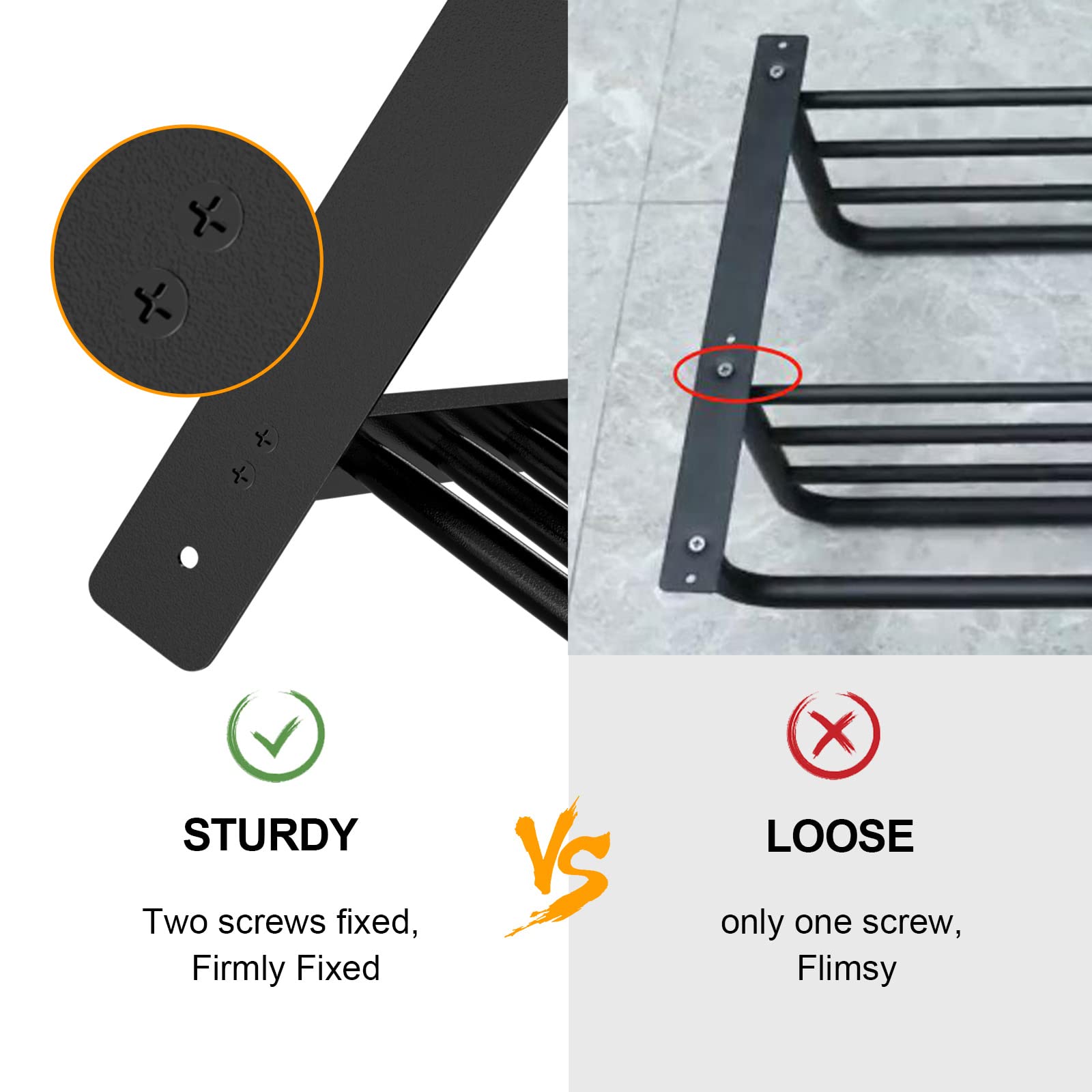 Bethom Hotel Towel Rack With Tower Bars, Towel Shelf For Bathroom Wall Mounted 3-Tier, 24 Inch Bathroom Towel Shelf With Towel B