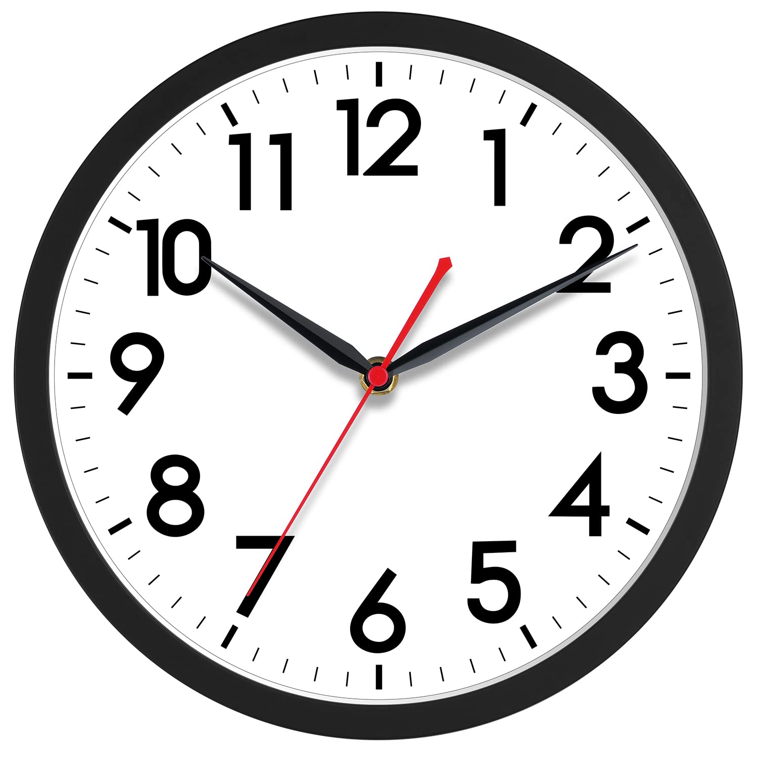 AKCISOT Wall Clock 10 Inch Silent Non-Ticking Modern Clocks Battery Operated - Analog Small Classic for Office, Home, Bathroom, 