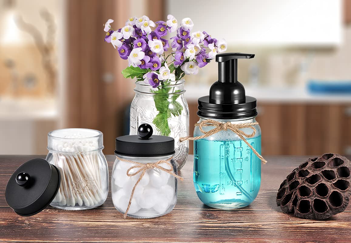 Sheechung Mason Jar Foaming Soap Dispenser-Rustproof Stainless Steel Mason Jar Lid&Foaming Soap Pump,Best Hand Liquid Foam Soap