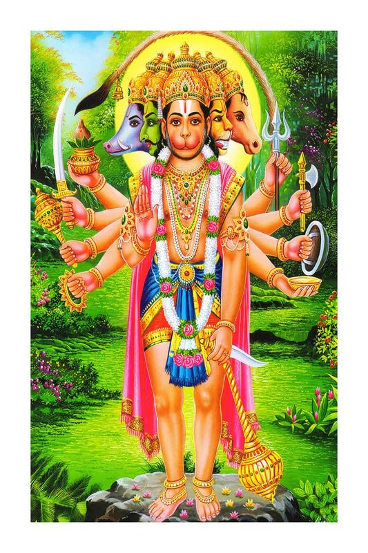 Hk Prints Hanuman Ji Religious Big Size Flex Poster For Room (24X36 Inch, 210 Gsm Paper, Gloss Finish, Multicolor) F-822