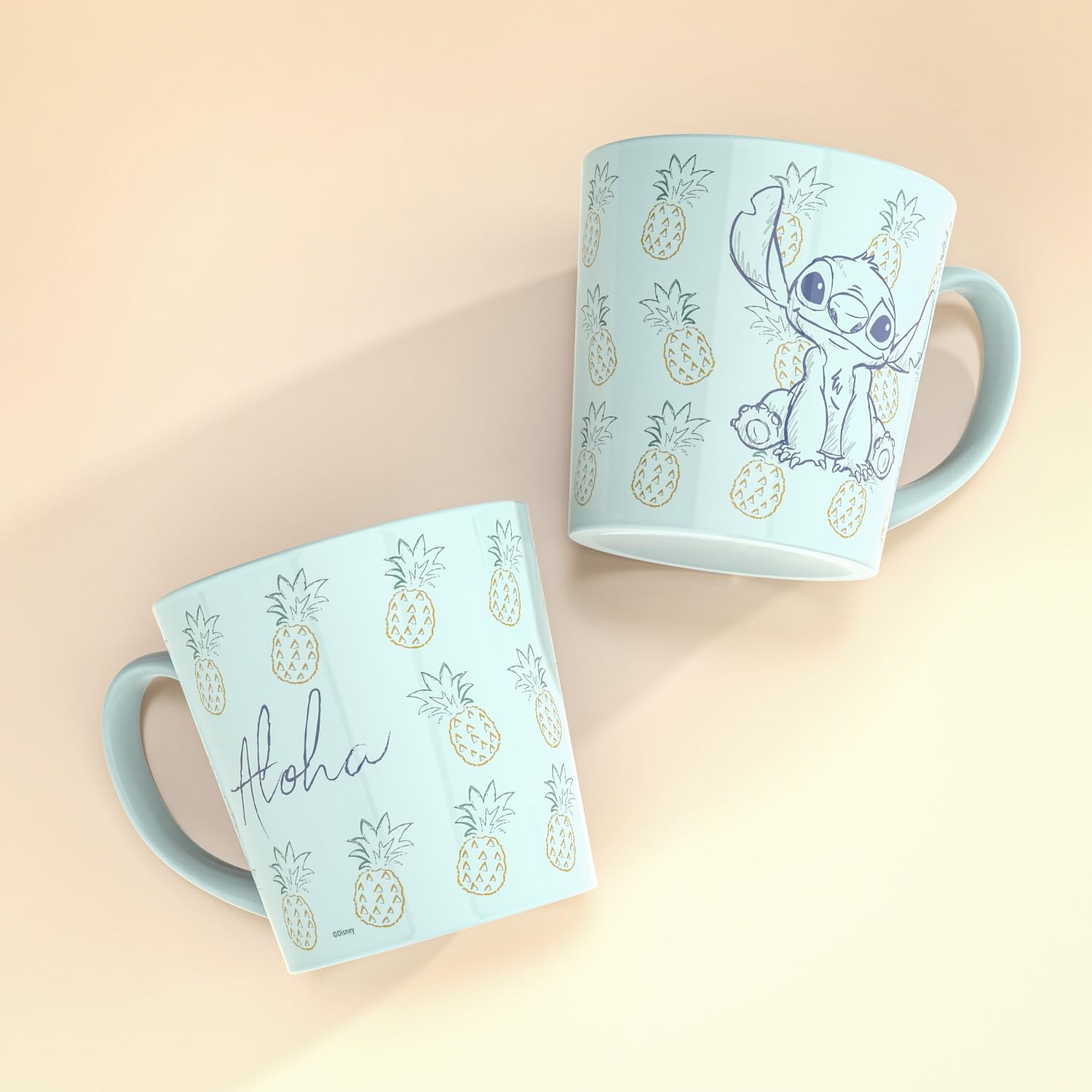 Zak Designs Disney Ceramic Coffee Mug For Hot Drinks At Home, Collectible Keepsake (15 Oz, Stitch)