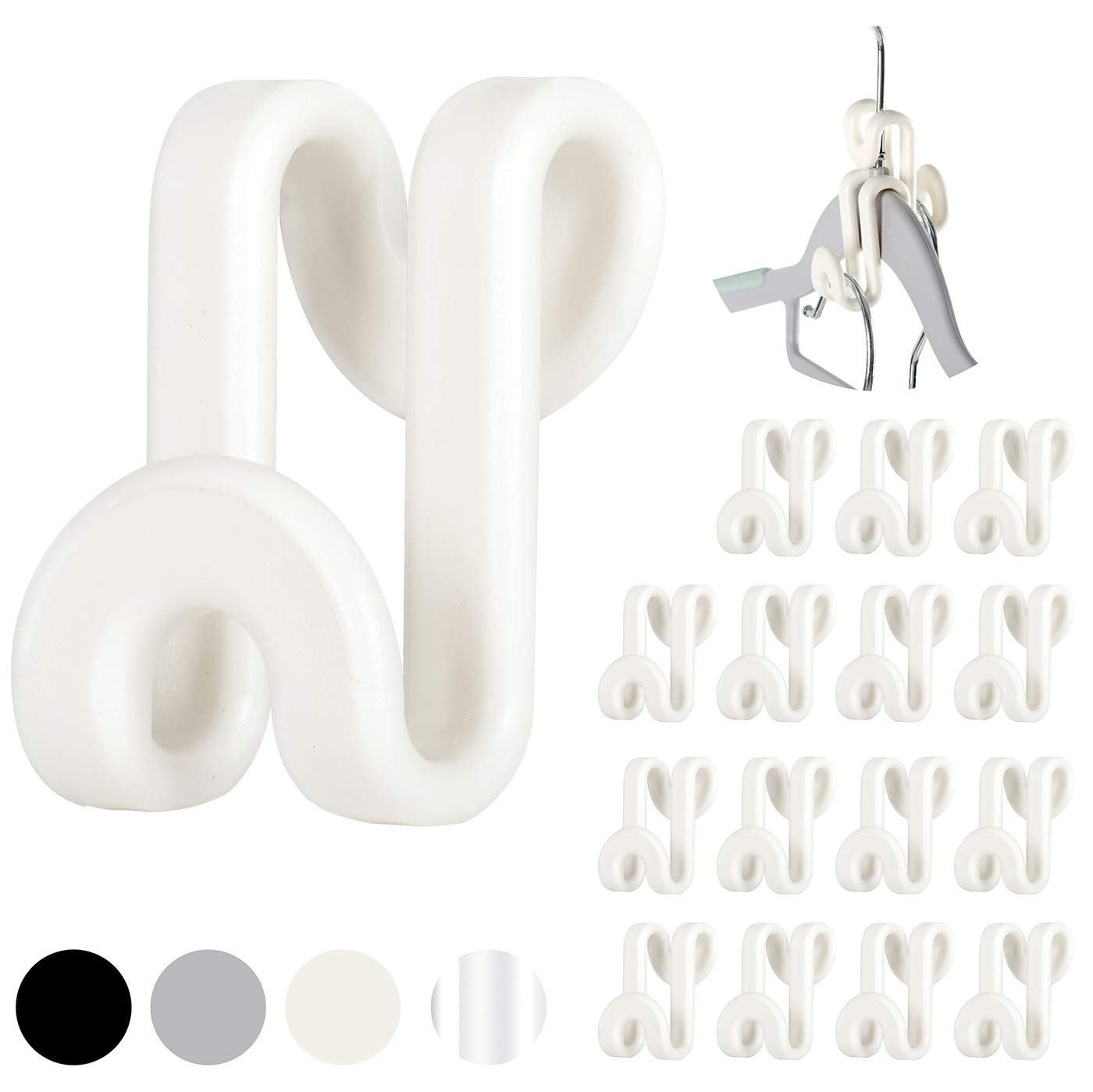 Mini Cascading Hanger Hooks, 70 Pcs Plastic Connector Hooks For Velvet Hanger Or Clothes Hangers, Space Saving Hangers Hooks Clo