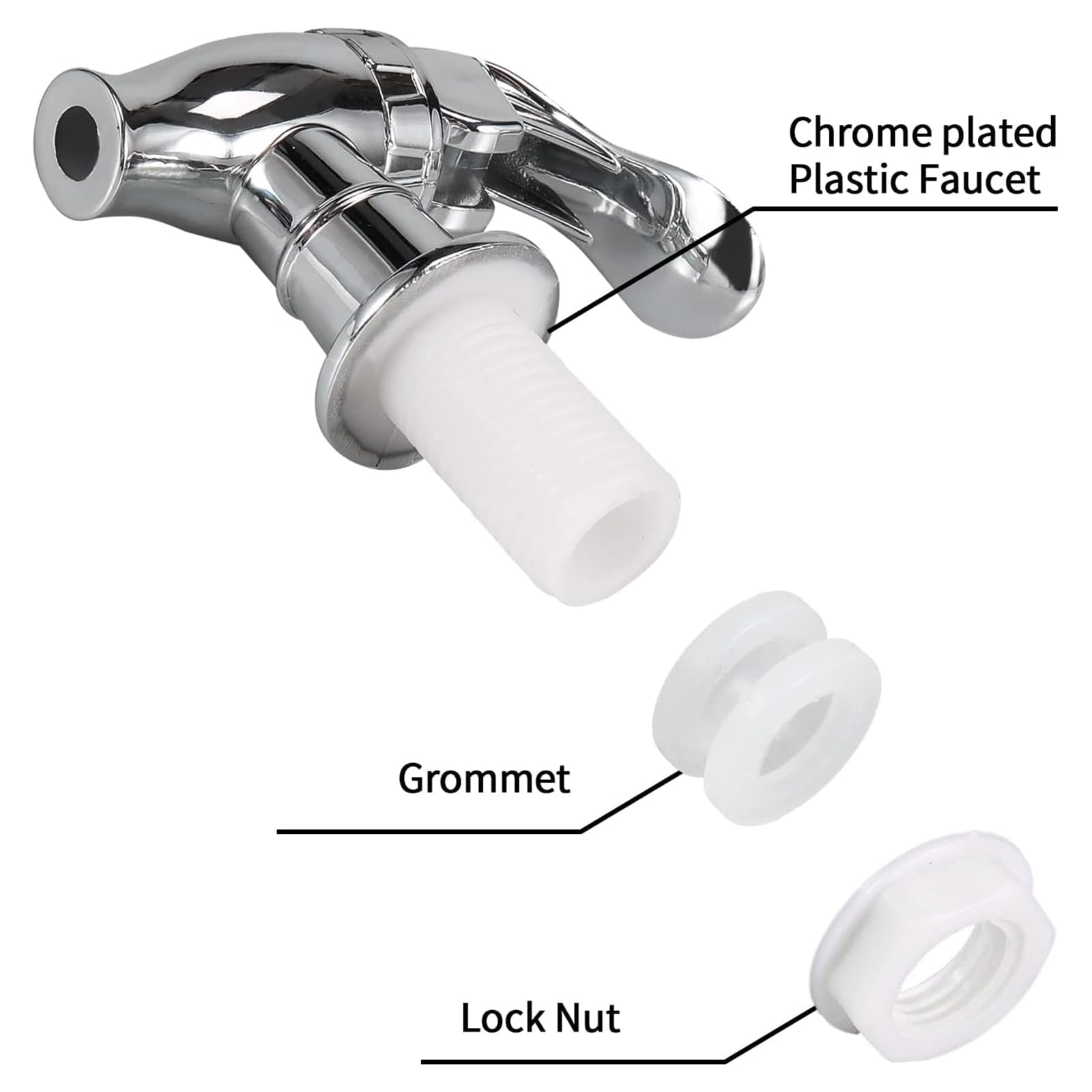 2Pcs Replacement Spigot For Beverage Dispenser Drink Dispenser Push Style Spigot Silver Plastic Spout Tap For Glass Jar, Beverag