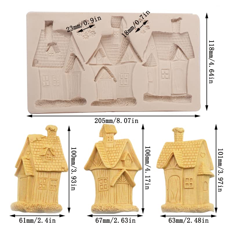 Cestony Christams Gingerbread House Silicone Molds For Diy Cake Fondant Biscuit Cookies Soap Sugar Pudding Chocolate Hard Candie