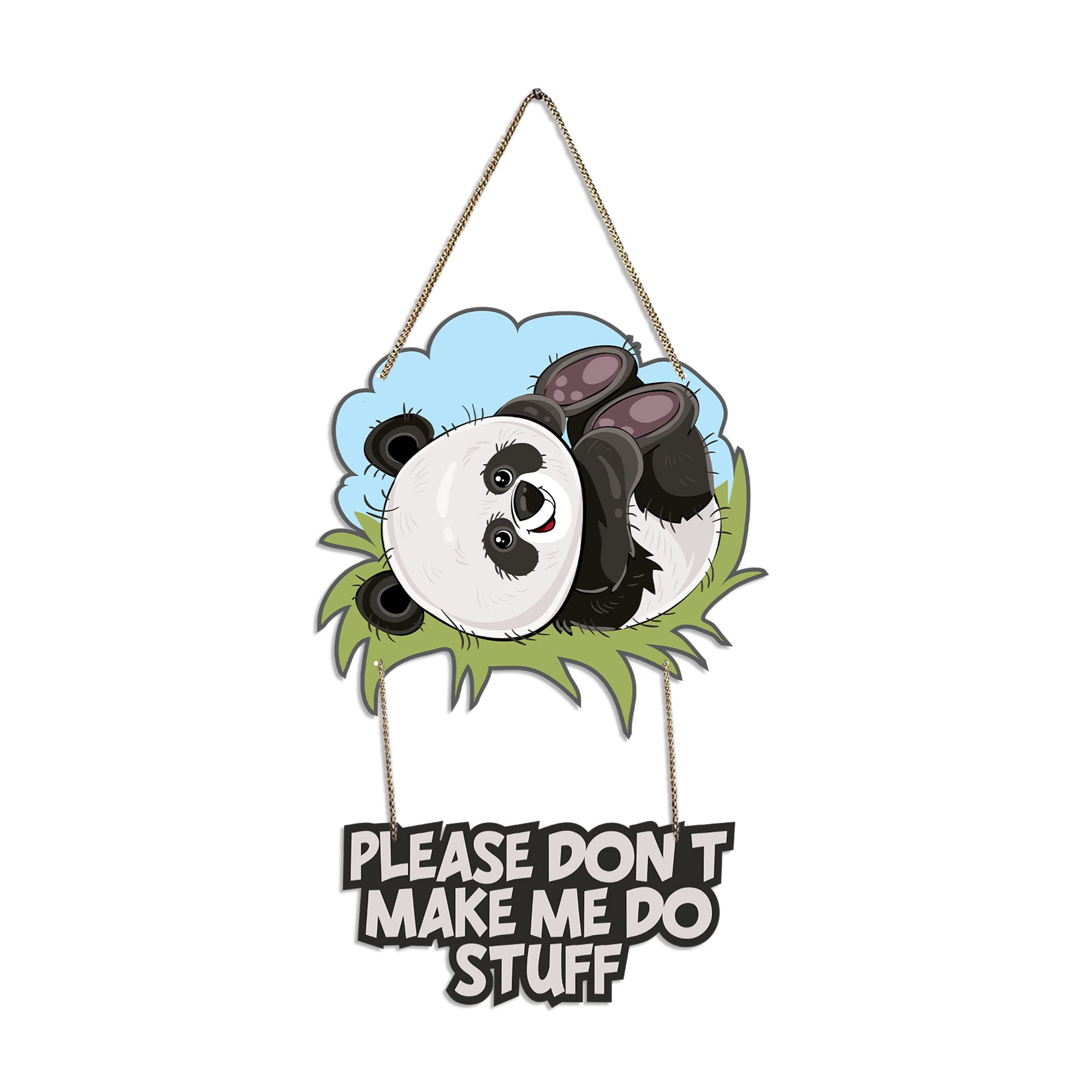 Artvibes Cute Panda Printed Wooden Wall Hanging with Quotes for Home Decor | Office | Gifts | Living Room Decoration | Bedroom |