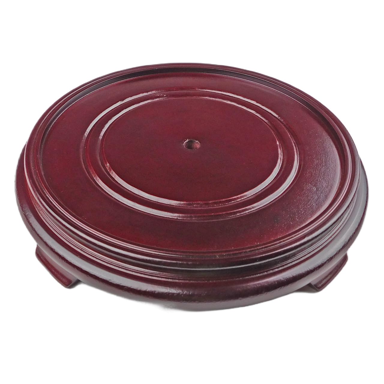 Oriental Furnishings Dark Red Mahogany Porcelain Vase Stand (5.0 W x 1.5 H)