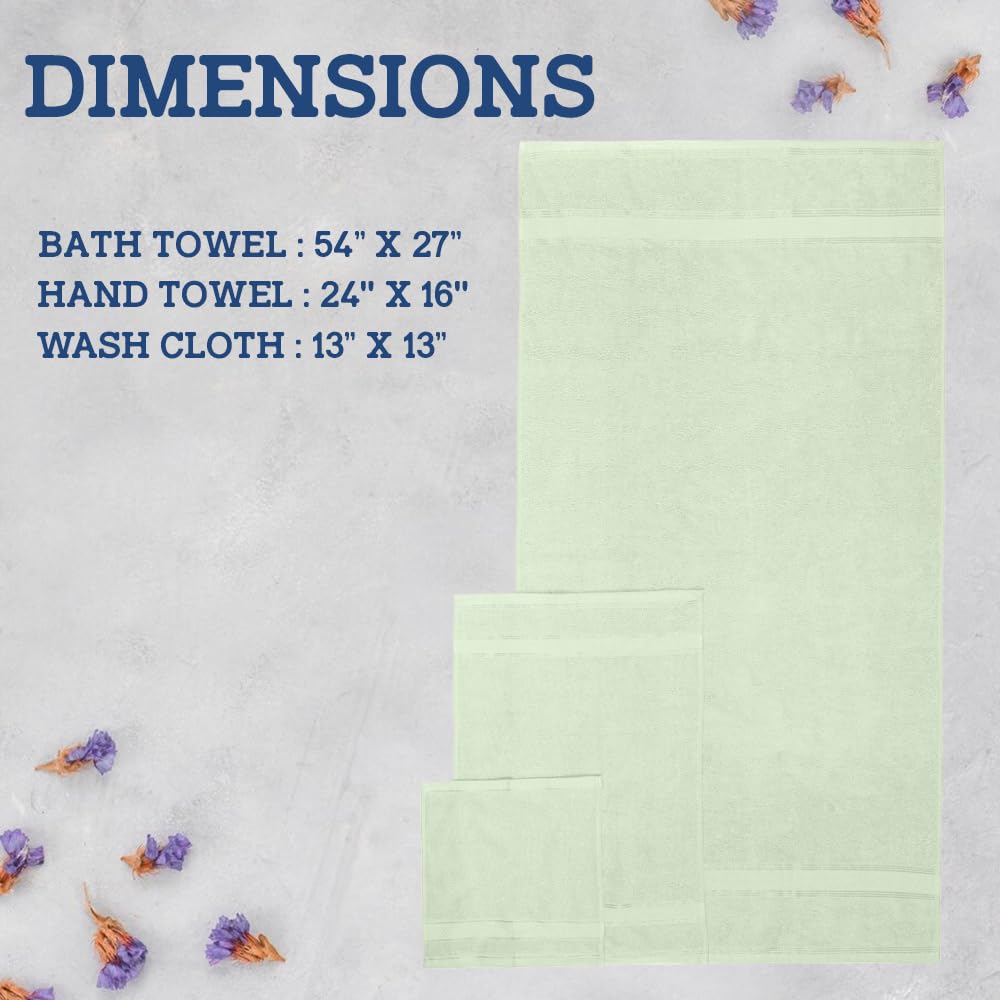 Casa Lino 4 Piece Bath Towel Set | 1 Bath Towel, 2 Wash Cloth, 1 Hand Towels | Bathroom Essentials For New Home, 100% Cotton Lux