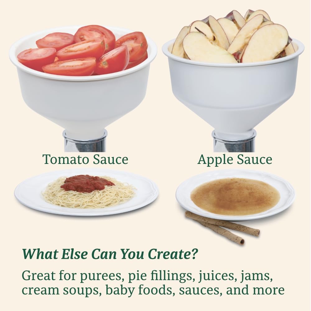 Johnny Apple Sauce Maker, Tomato Sauce Maker, Remove Skins & Seeds From Produce, Model 250 Clamp Based Food Strainer With Electr