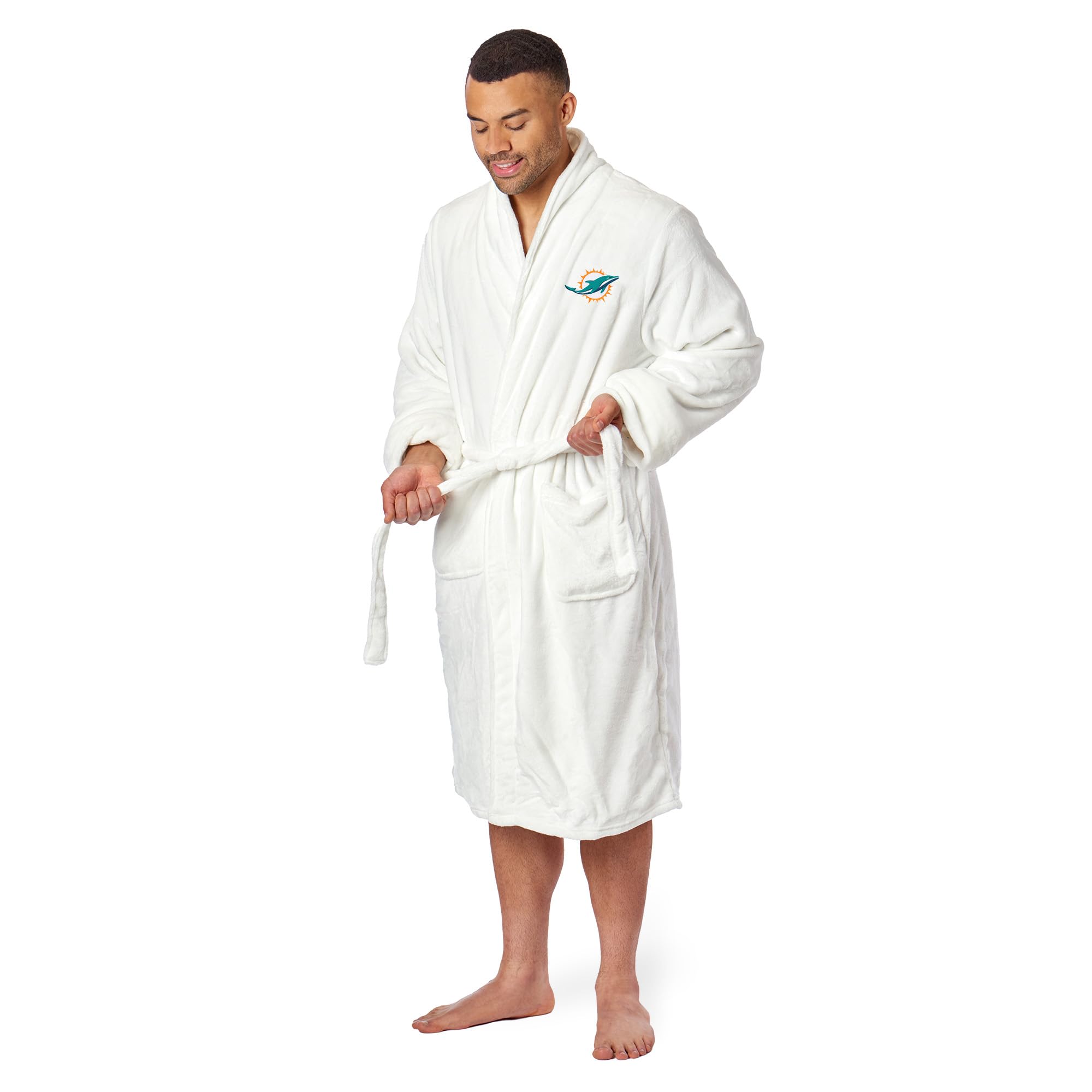 Northwest Nfl Miami Dolphins Unisexadult Silk Touch Bath Robe, Large/Xlarge, Team Colors, One Size