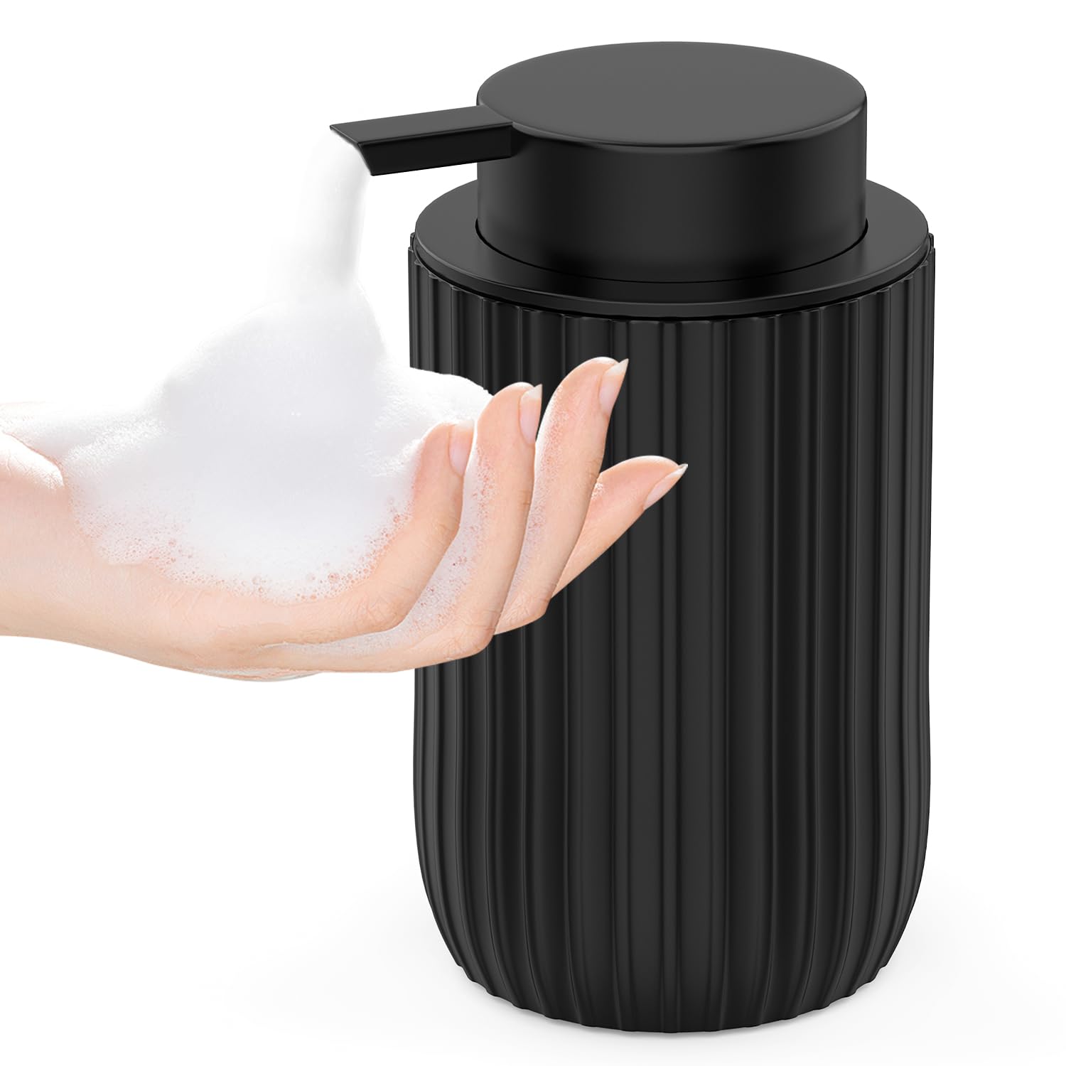 Pososto Ceramic Foaming Hand Soap Dispenser,12 Oz Bathroom Soap Dispenser, Lotion Dispenser For Kitchen, Refillable Matte Streak