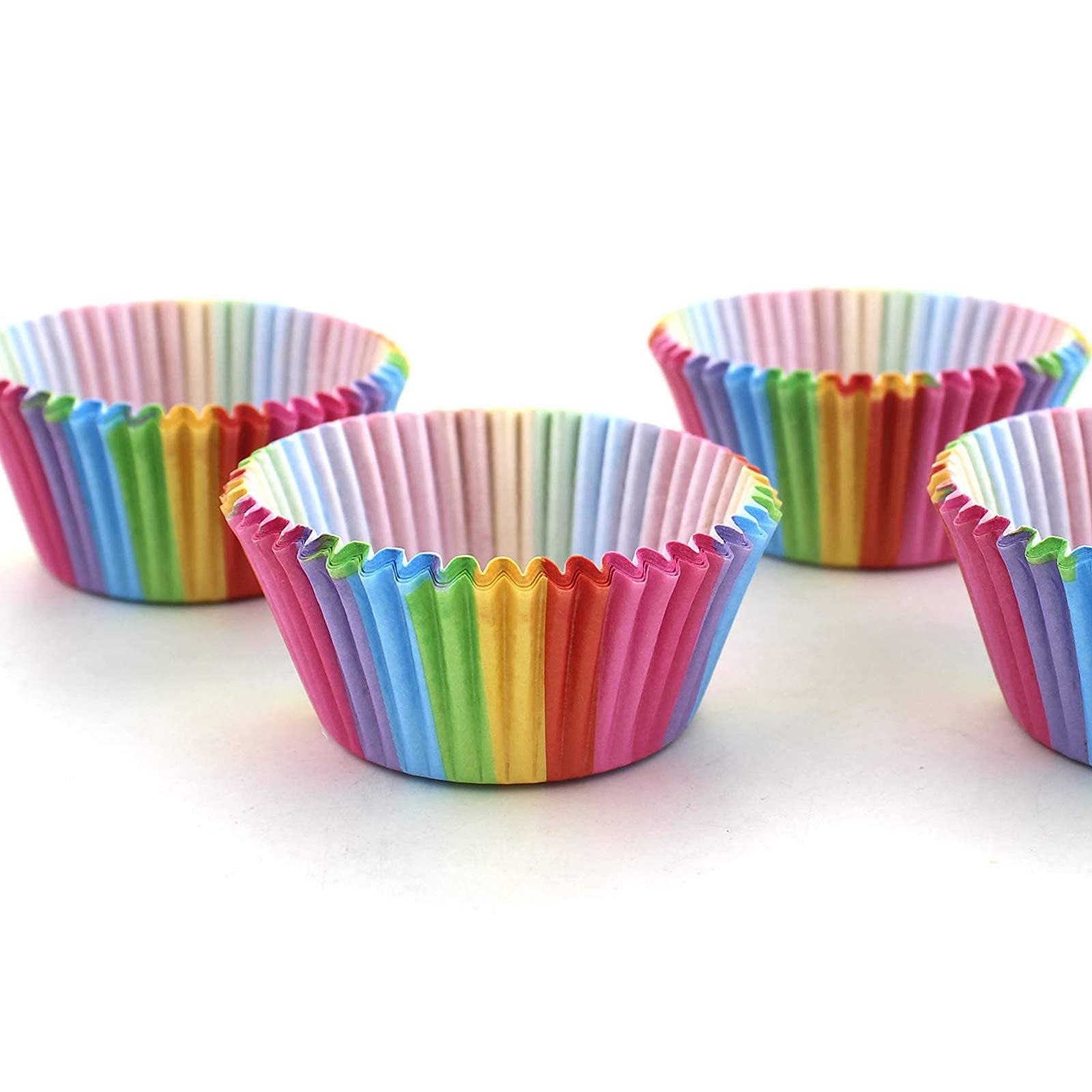 Warmbuy Rainbow Cupcake Papers Baking Cup Liners, 300 Pcs