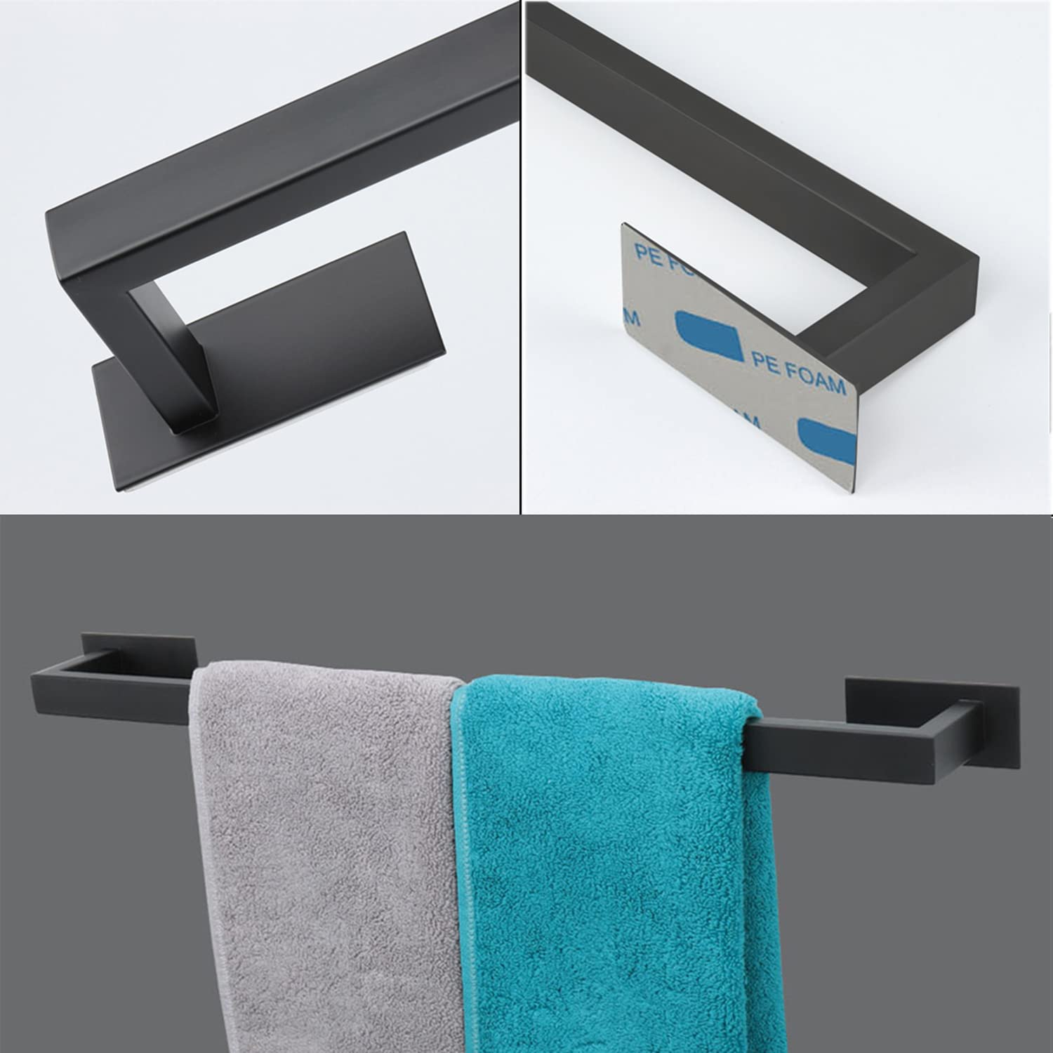 Vanloory 5 Pieces Self Adhesive Bathroom Hardware Set-Sus304 Stainless Steel-Towel Rack Set Include 24Towel Bar+Toilet Paper Hol
