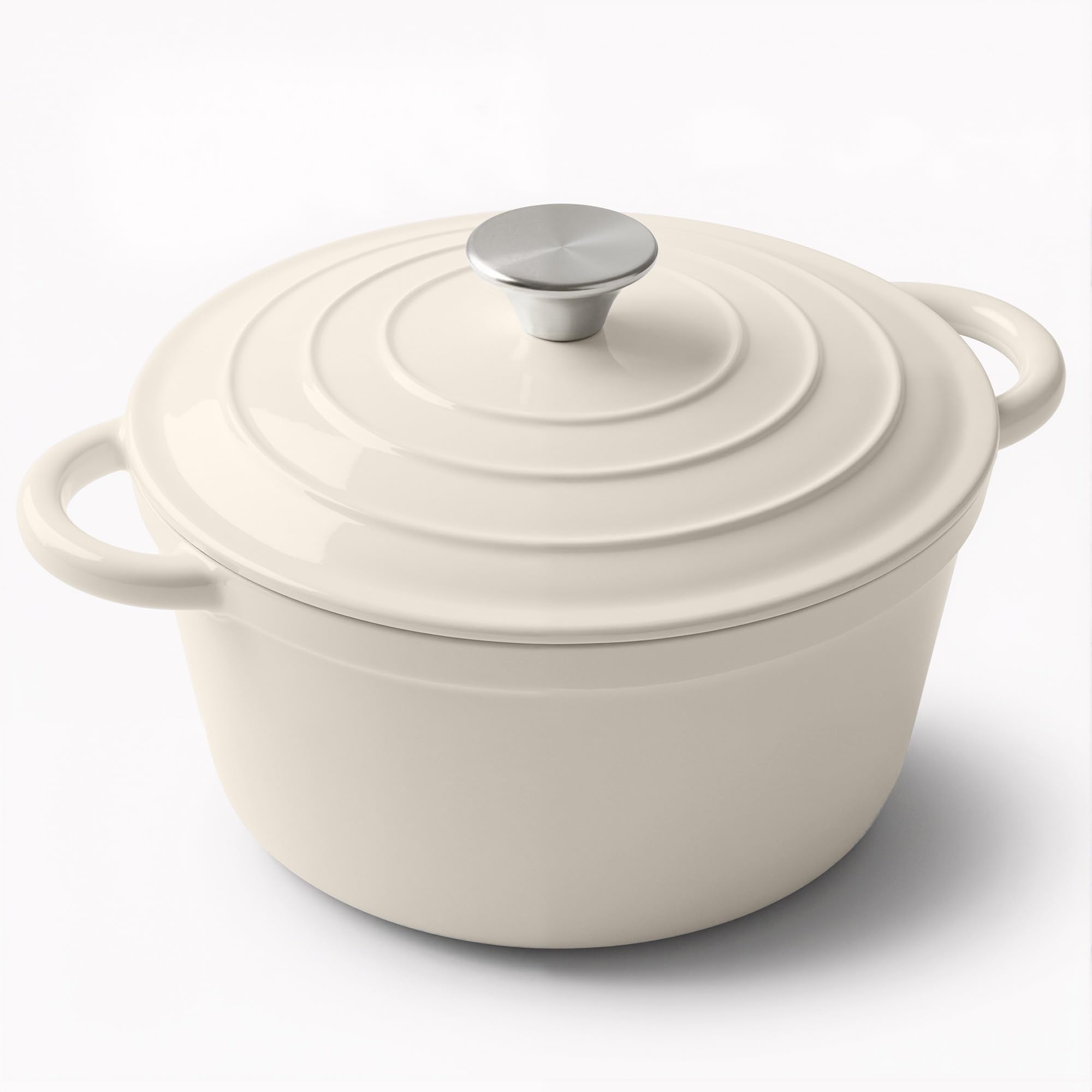 Miereirl 4.5 Quart Enameled Dutch Oven Pot With Lid, Cast Iron Dutch Oven With Dual Handles For Bread Baking, Cooking, Non-Stick