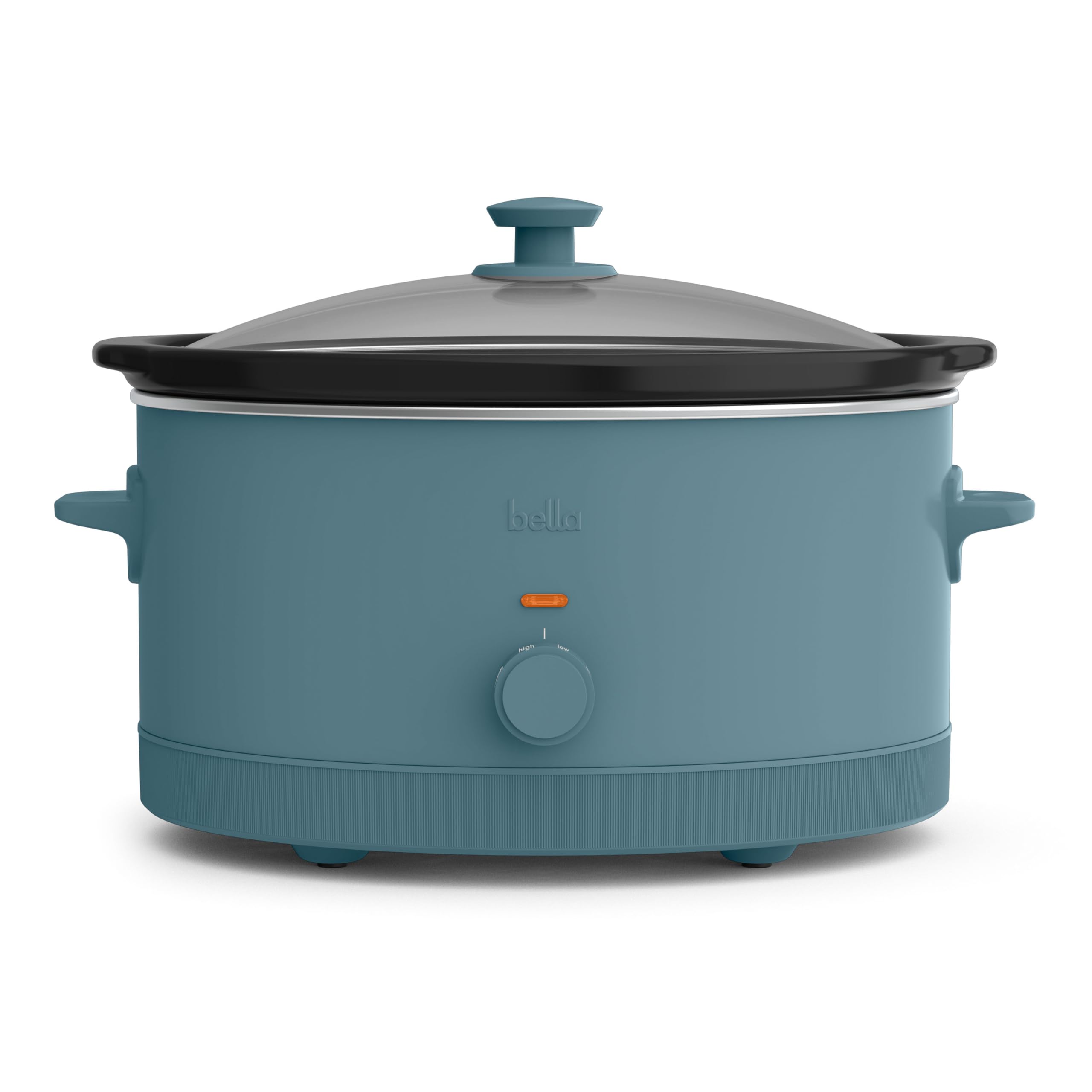 bella 6.0 Qt Manual Slow Cooker, EverGood Ceramic Nonstick Coating, 3 Temperature Settings, Dishwasher Safe Stoneware Pot and Te