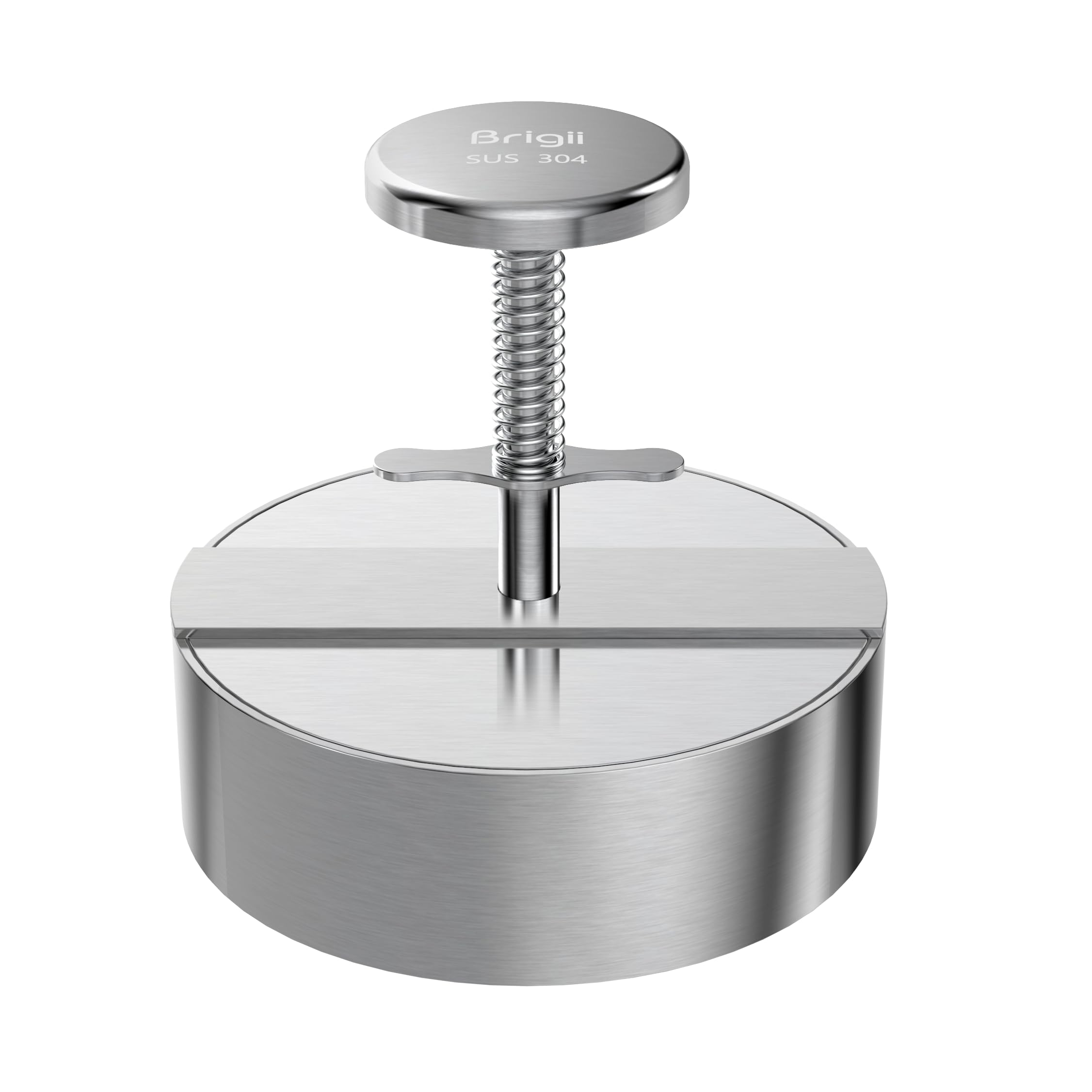Brigii 304 Stainless Steel Burger Press,Hamburger Patty Maker, Heavy Duty Stainless Steel Burger Press for Ground Beef, Burgers 