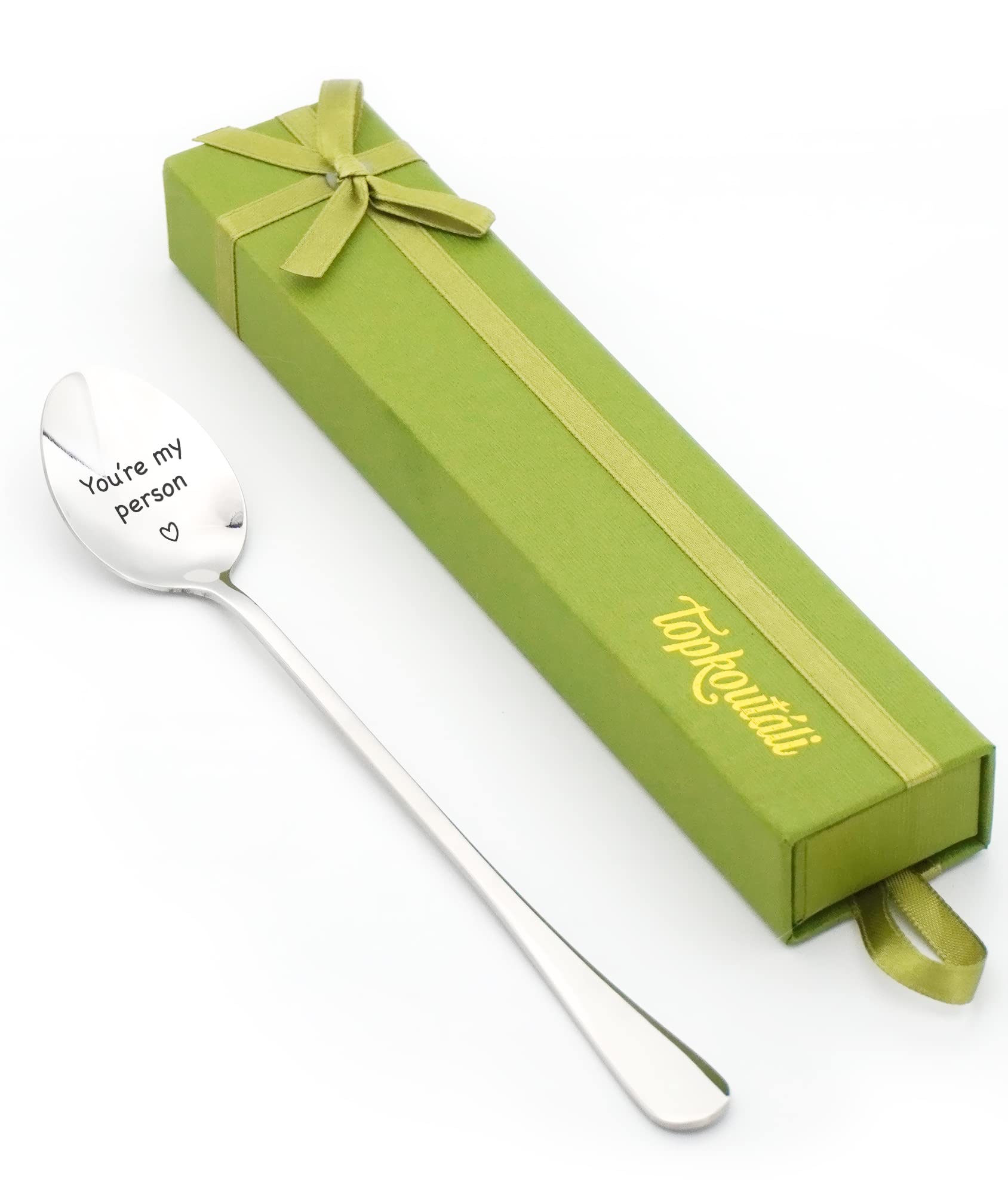 Funny Engraved Coffee Spoon - Youre My Person - Stainless Steel Spoon With Heart Design - Great Gift For Valentines Day, Anniver