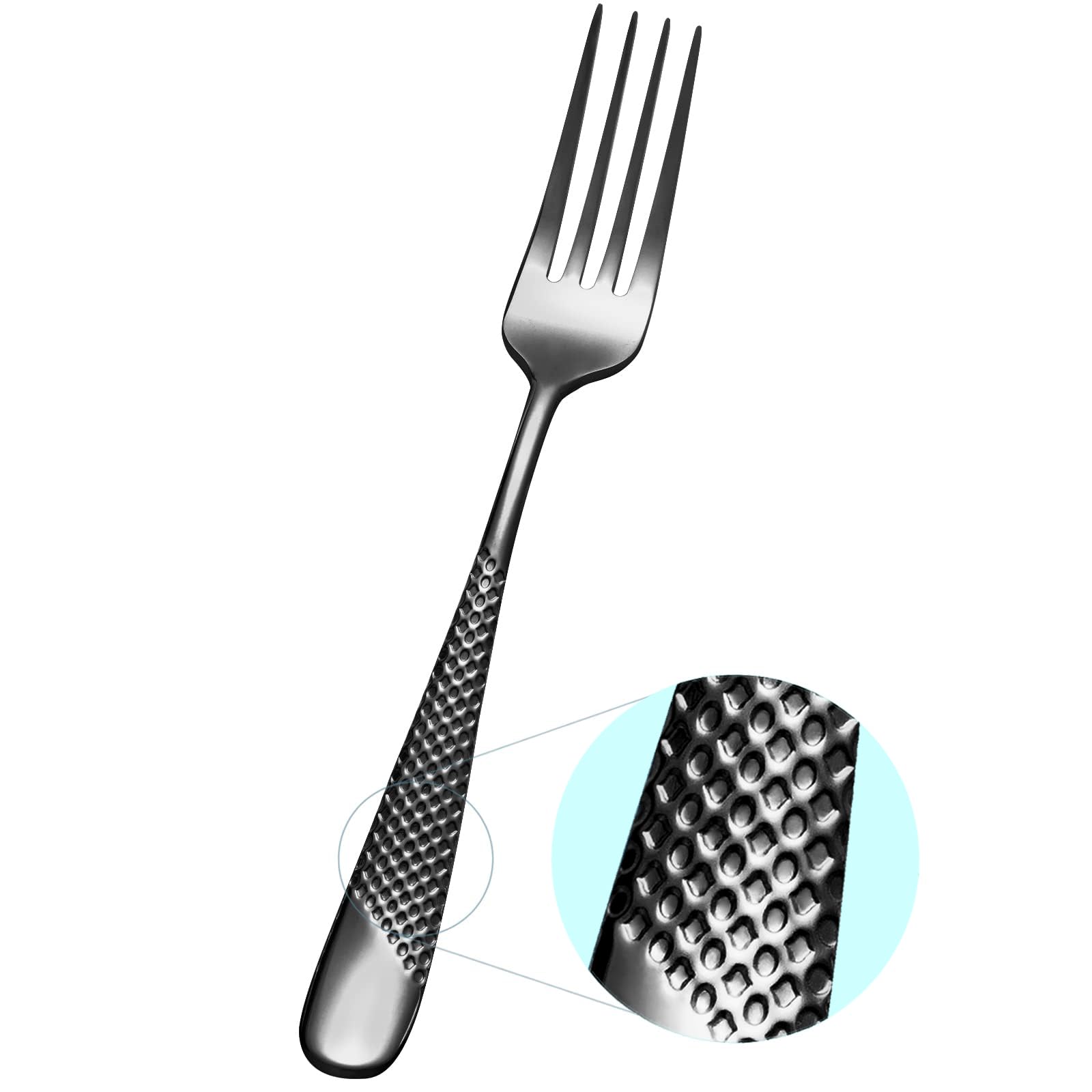 Xideman Black Dinner Forks, 6 Piece 18/10 Stainless Steel Forks, 7.95''Small Serving Forks