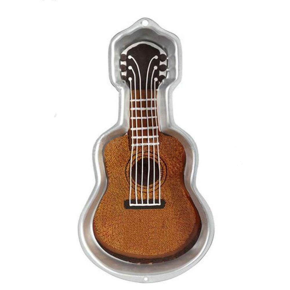 ' Guitar'' Cake Pan, Kids 3D Birthday Cake Pan, Aluminum Alloy Cake Molds Nonstick Baking Tools