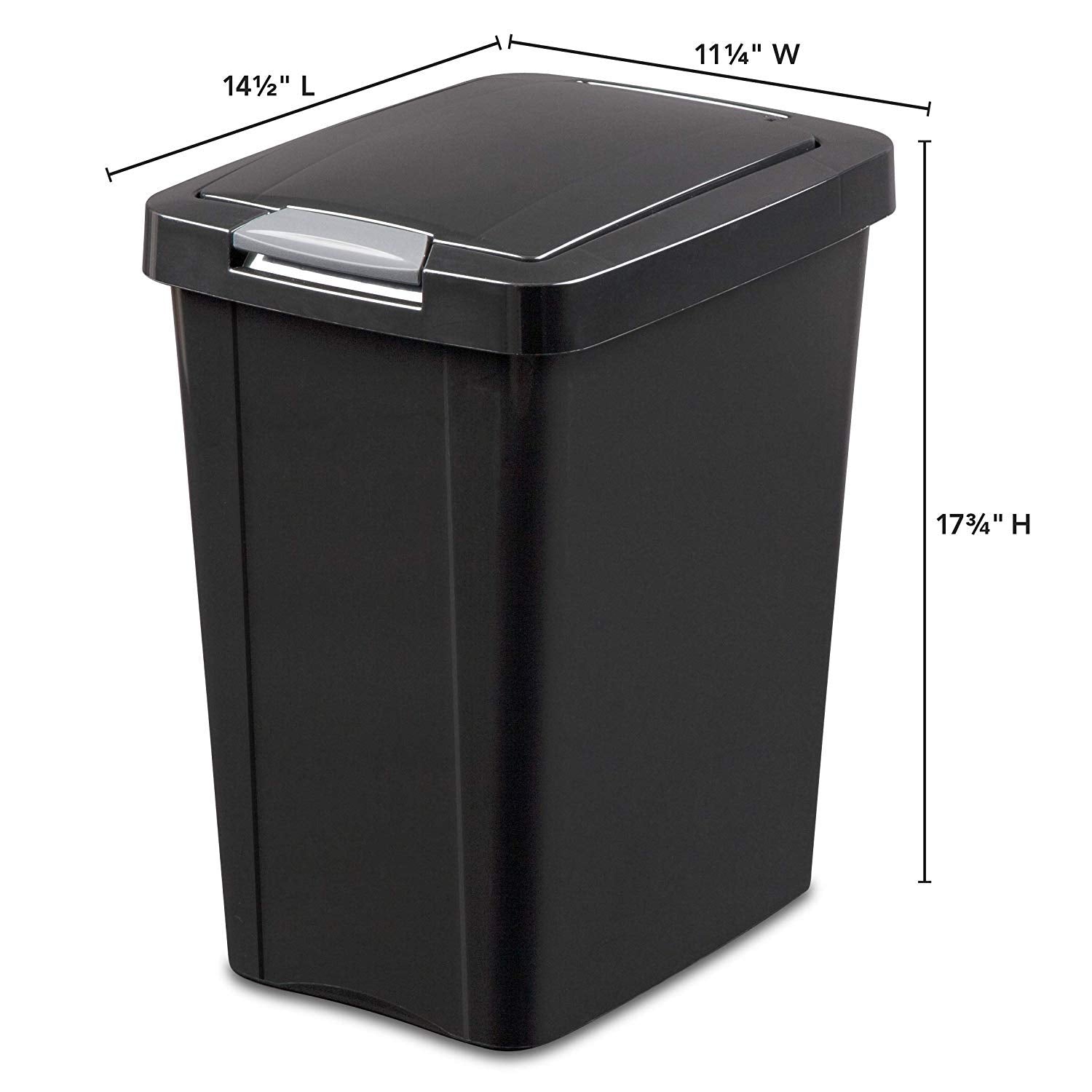 Sterilite 7.5 Gallon Touchtop Wastebasket With Lid That Opens With Touch, Conceals Trash In The Kitchen, Bathroom, Mudroom Or Of