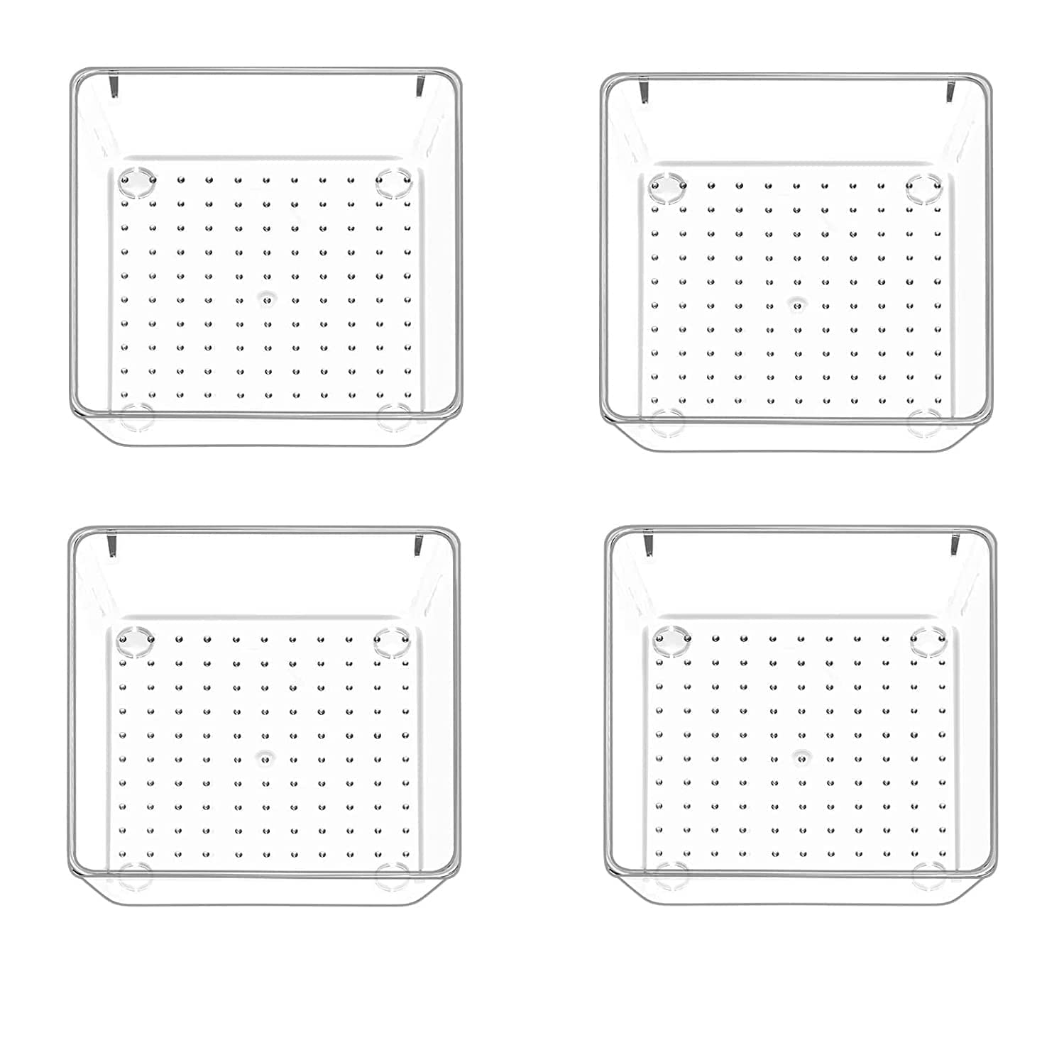 Zeinwap Desk Drawer Organizers Trays Set Clear Plastic Storage Bins Bathroom Drawer Tray Dividers Vanity Trays Organizer For Bed