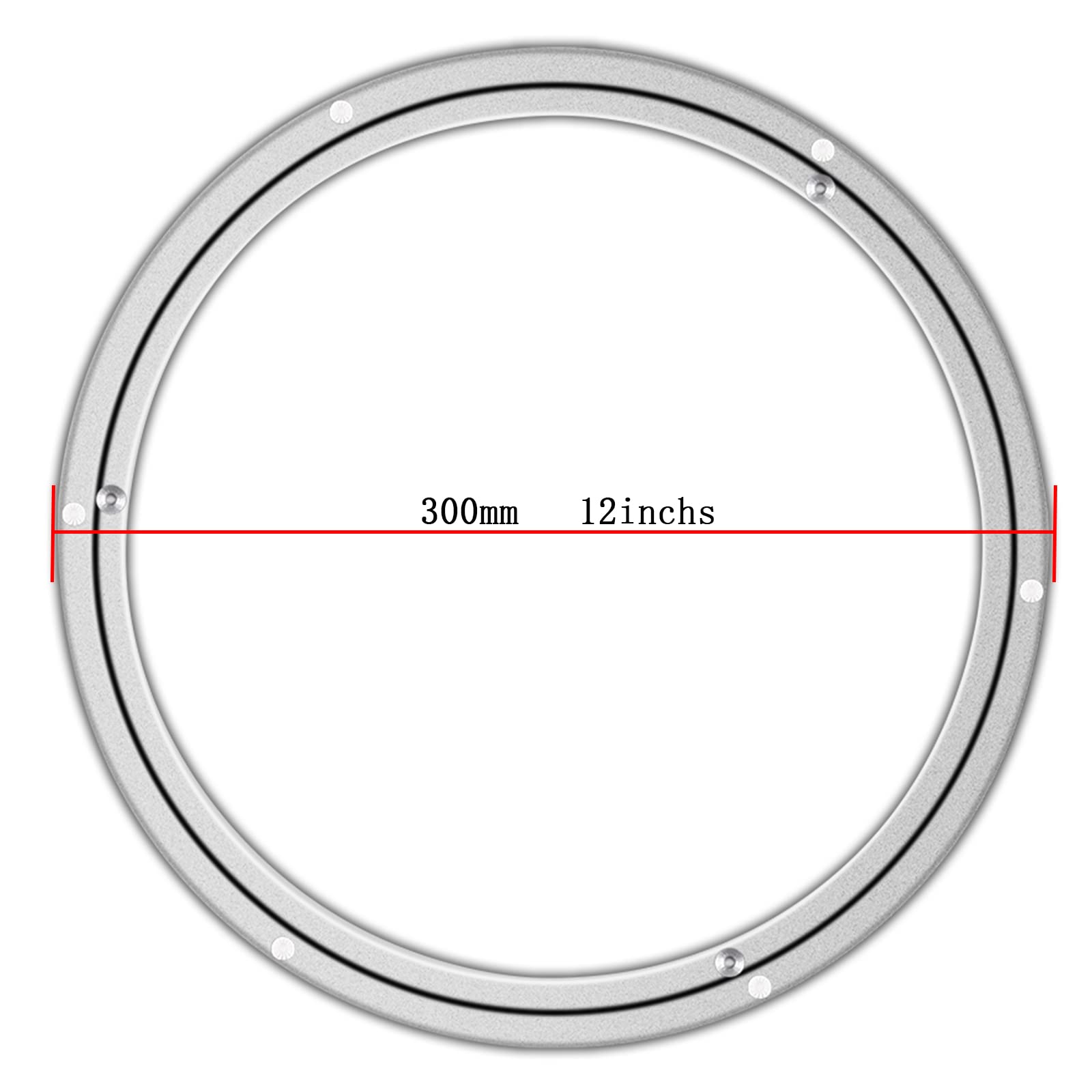 Lazy Susan Bearing Rotating Turntable Bearings Swivel Plate Hardware Aluminum Metal For Dining-Table And Workbench (12 Inchs)