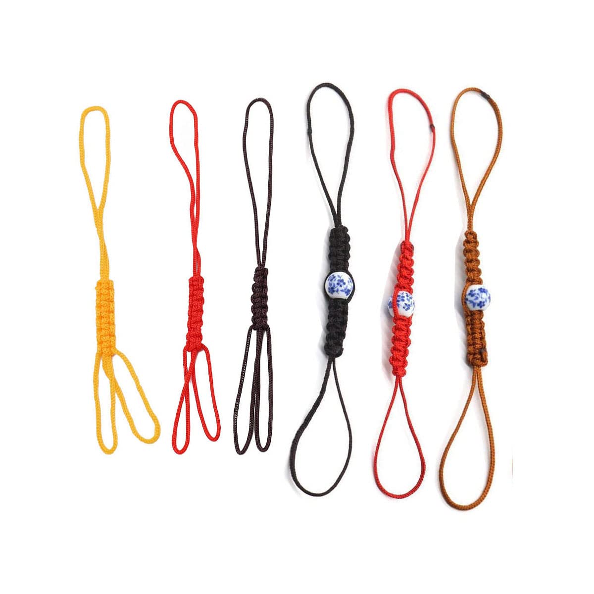 Nentment 6 Pack Teapot Lid Hanging Tether Rope Non Falling Hand-Woven Teapots Top Cover Cord Fob For Cast Iron Teapot Kyusu Teap