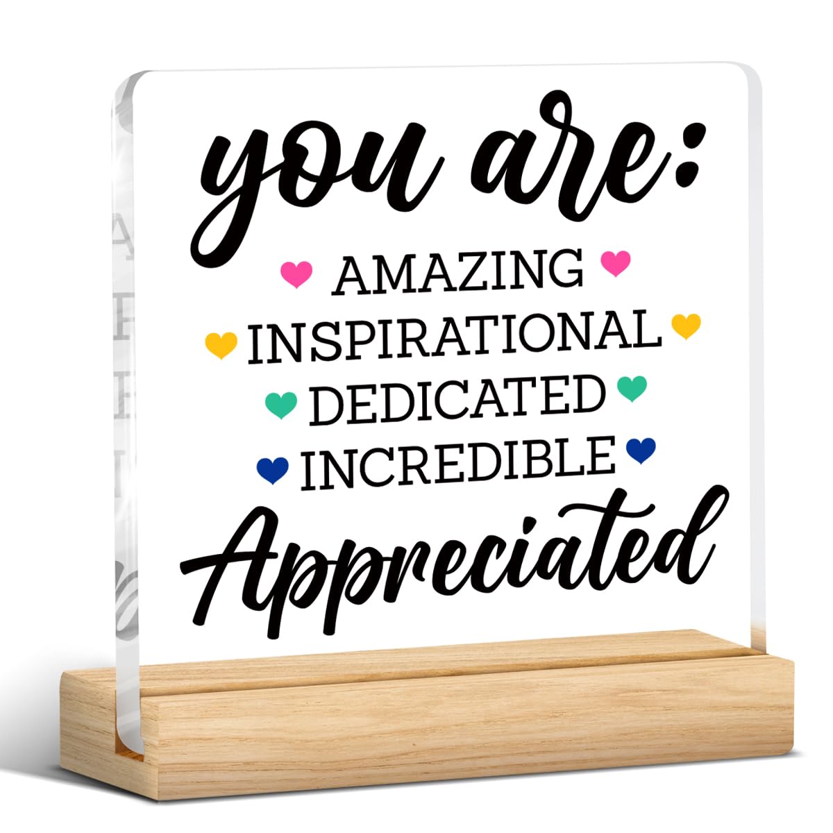Appreciation Gifts for Men Women, Thank You Gifts for Mentor Leader Coach Boss Colleague, Acrylic Desk Sign Decor