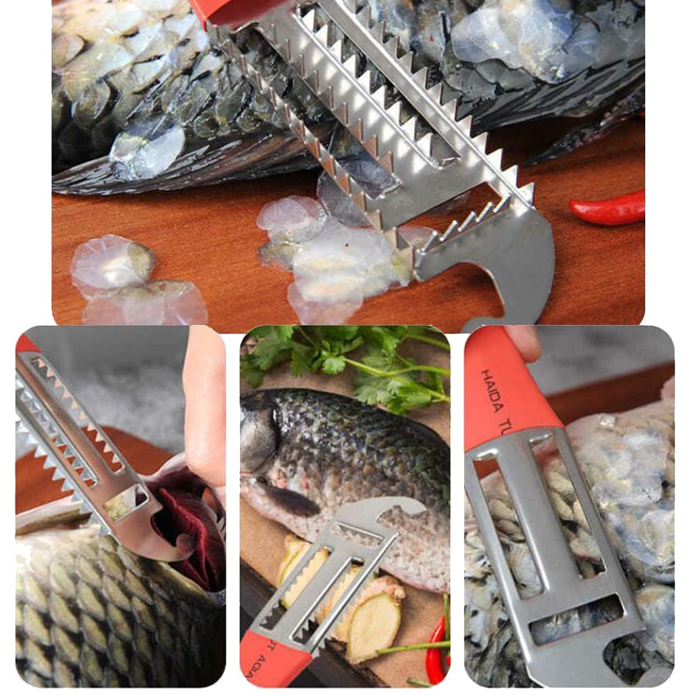 Fish Scaler Remover, Fish Scraper Fast Cleaning Fish Skin, Fish Scale Remover With Stainless Steel Sawtooth Easily Remove Fish S