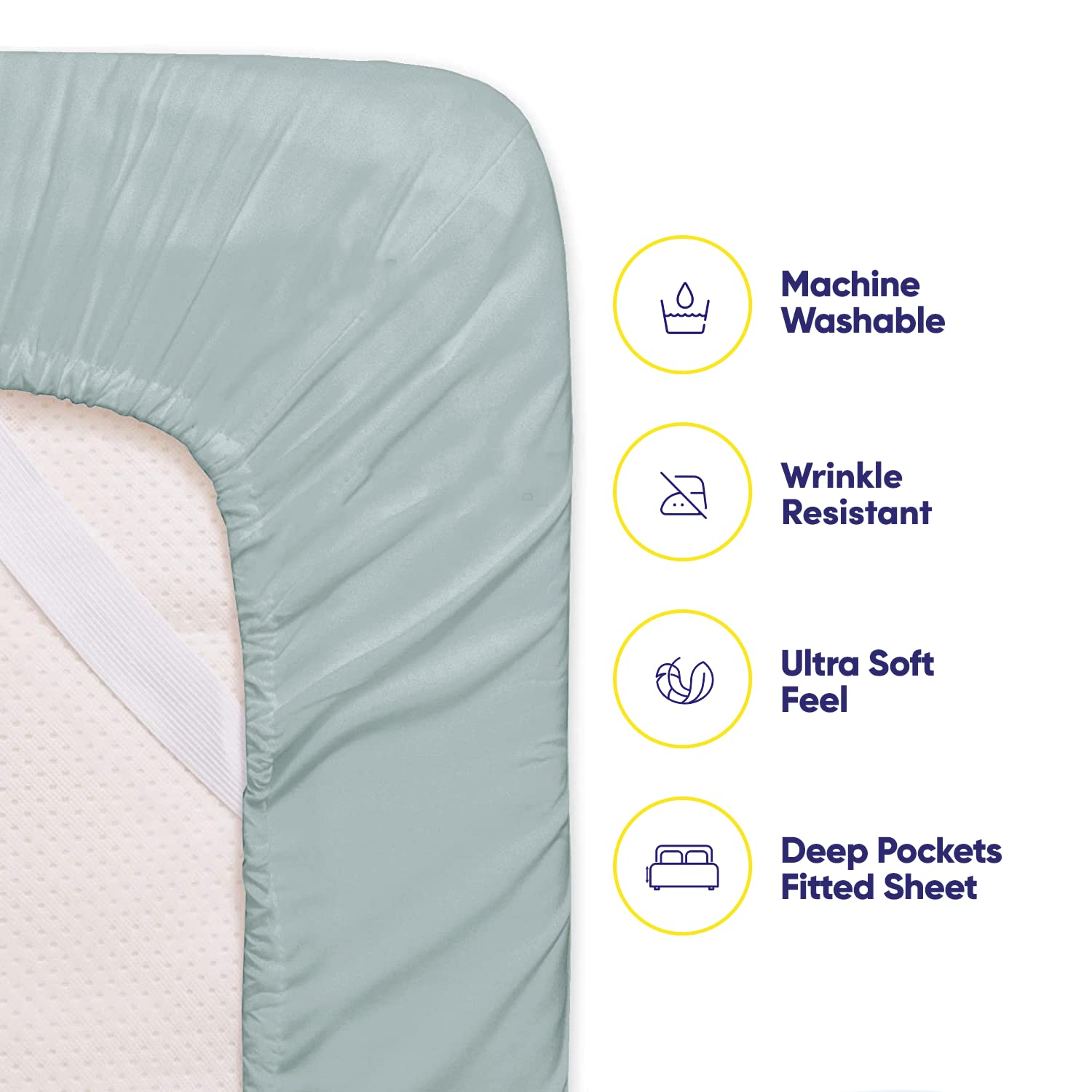 Sweet Home Collection 6 Piece Bed Sheet Set, Twin, Slate