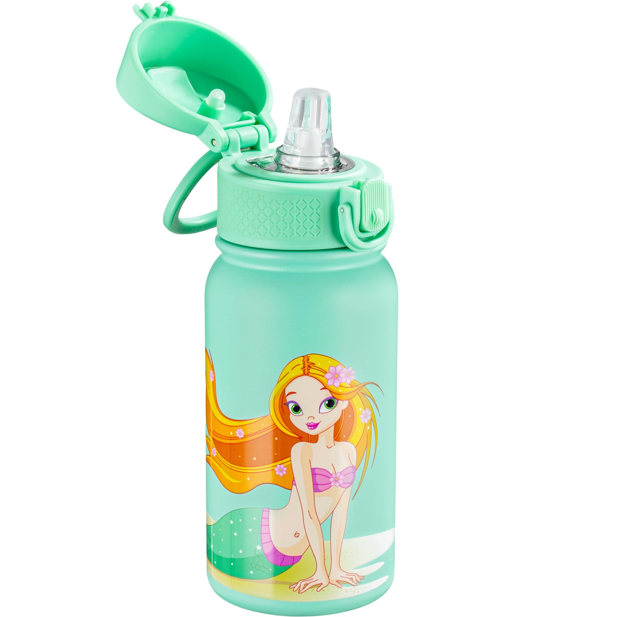 OLDLEY 12oz Water Bottle, Stainless Steel Insulated Water Bottle For Kids, With Straws Leak-proof, Kids Water Bottles For School